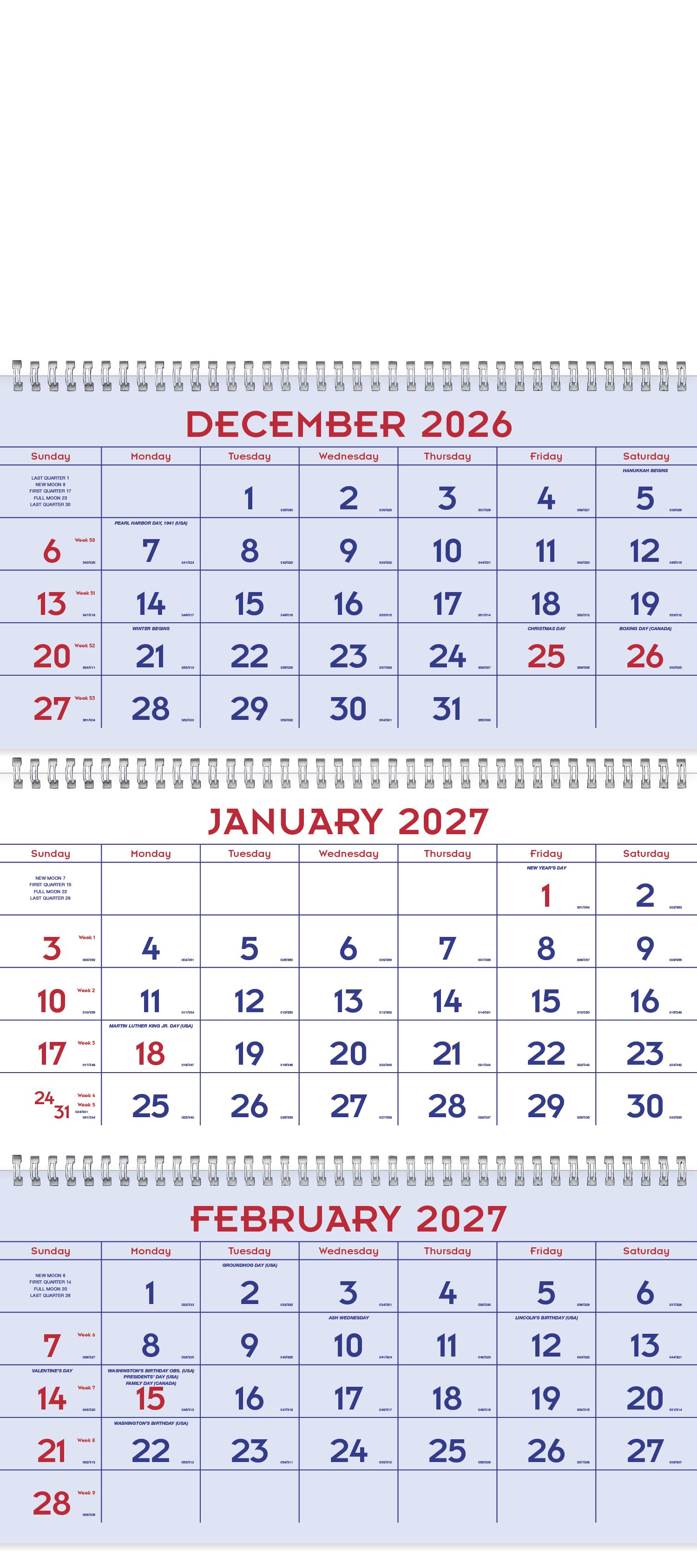 Triumph® Calendars Red & Blue Commercial Planner 2