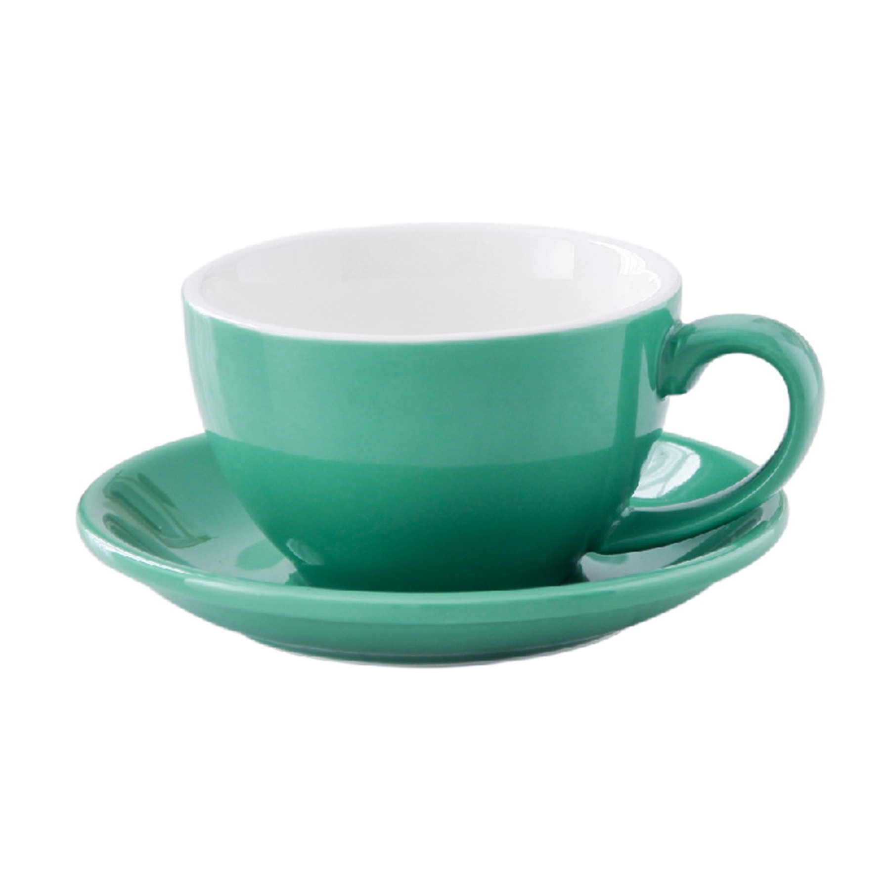 10 Oz Ceramic Coffee Cup and Saucer with handle 4