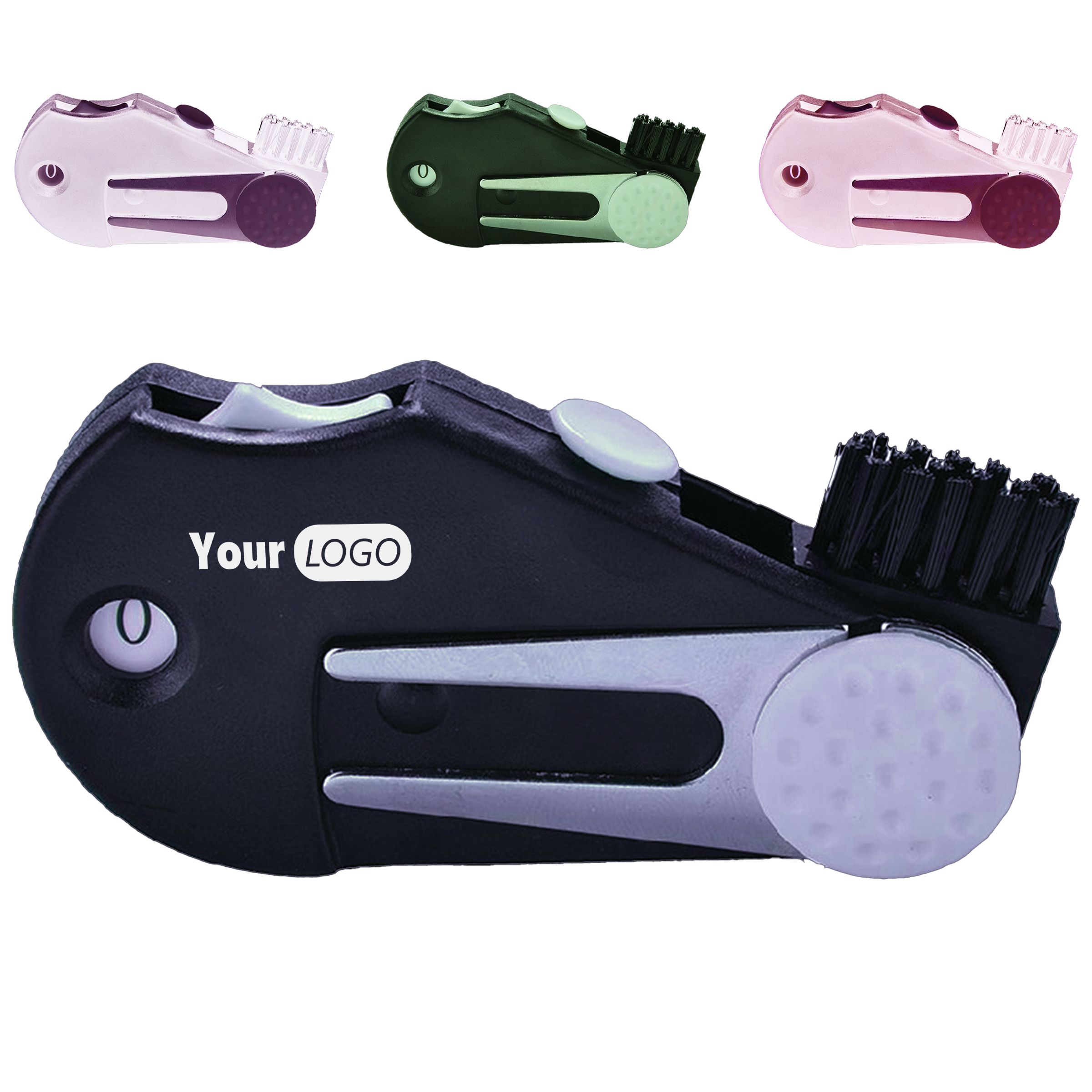 Plastic Compact Multi-Tool Brush For Cleaning, promotional household item with logo imprint 2