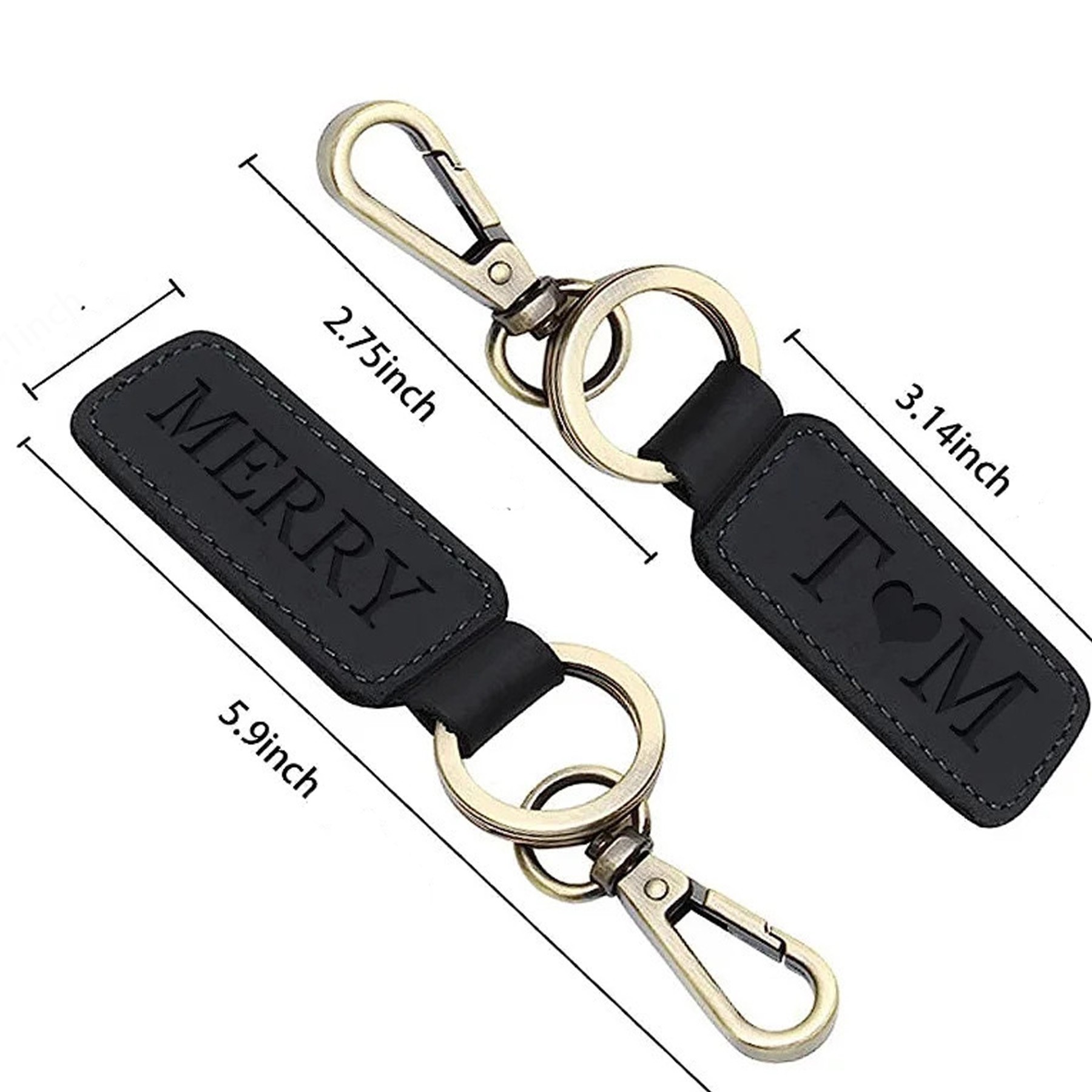 Double Loop Leather Keychain 8