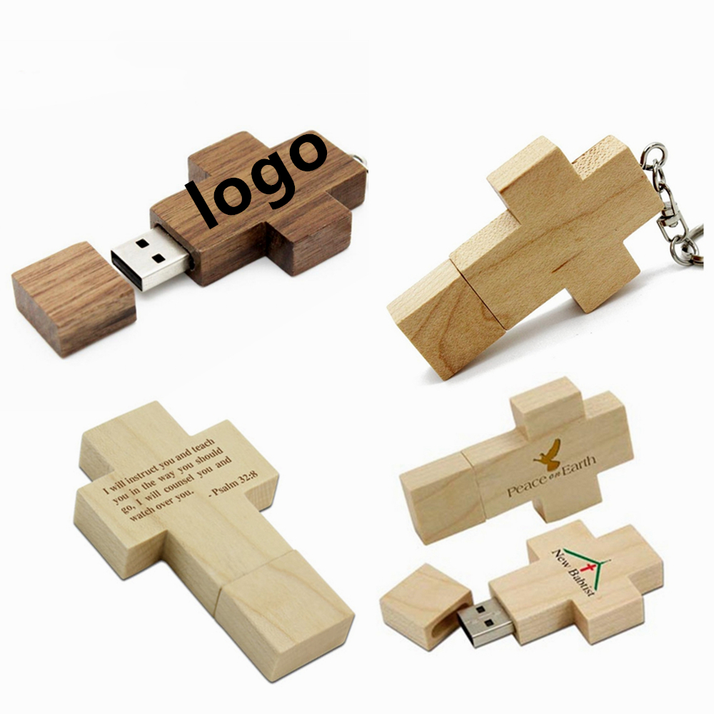 Maple Wood Cross shaped Memory Stick USB 2.0 3