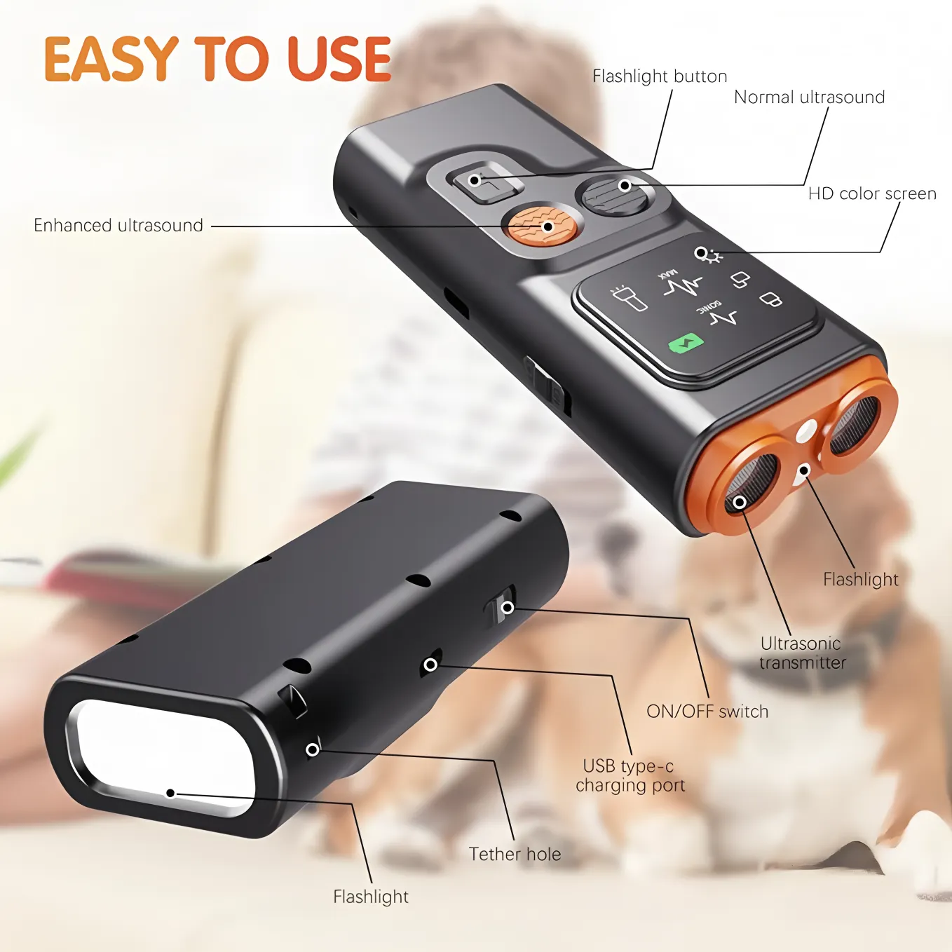 Rechargeable Dog Training Device with USB Charging 2