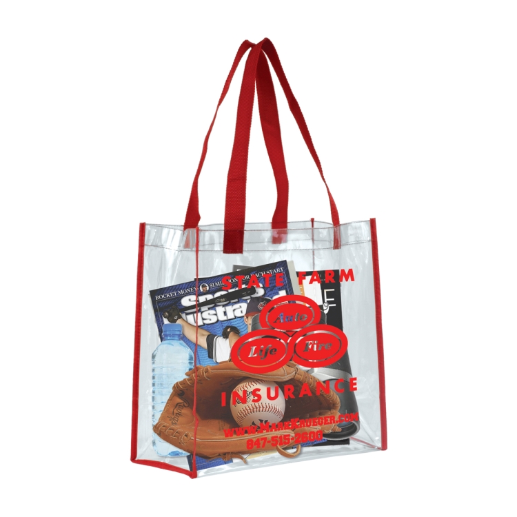 12" W x 12" H x 6" Gusset - "Matterhorn" Clear Vinyl Stadium Compliant Tote Bag 13