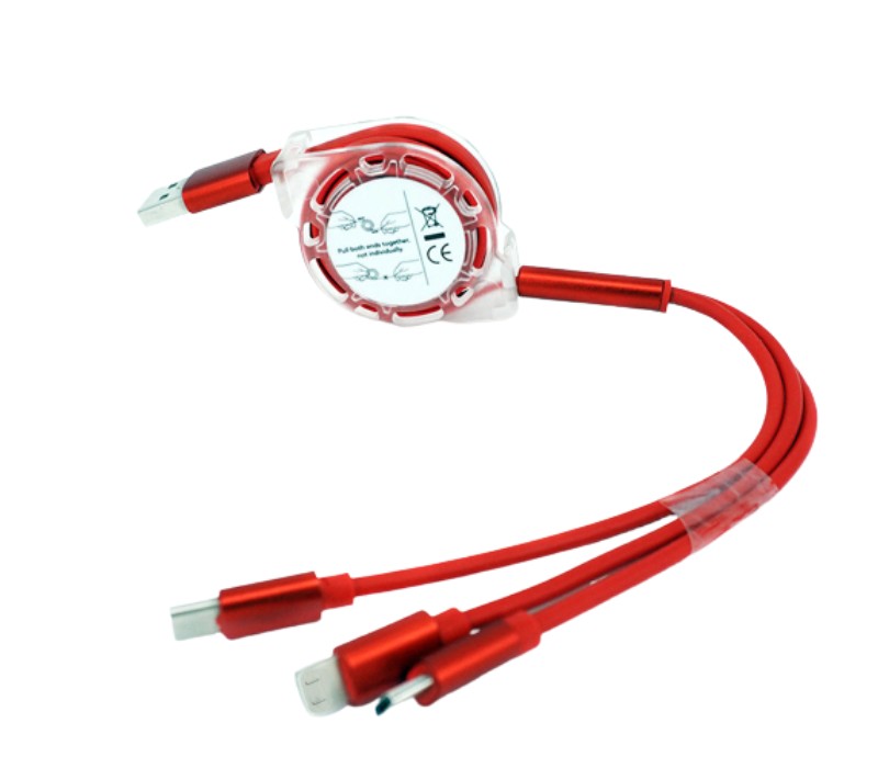 3-in-1 Retractable Lanyard Charging Cable 1