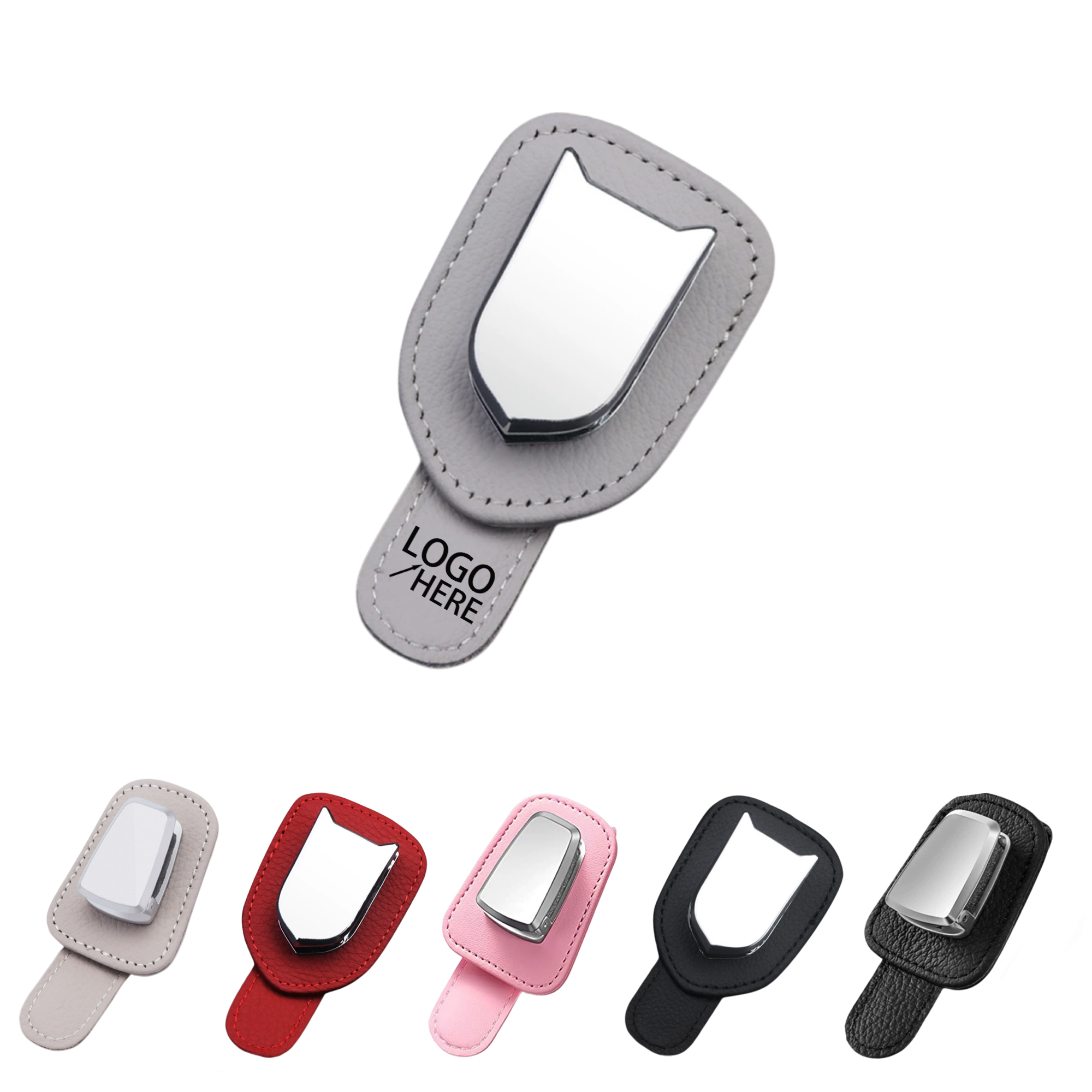 Cowhide & Zinc Alloy Eyewear Visor Clip 2
