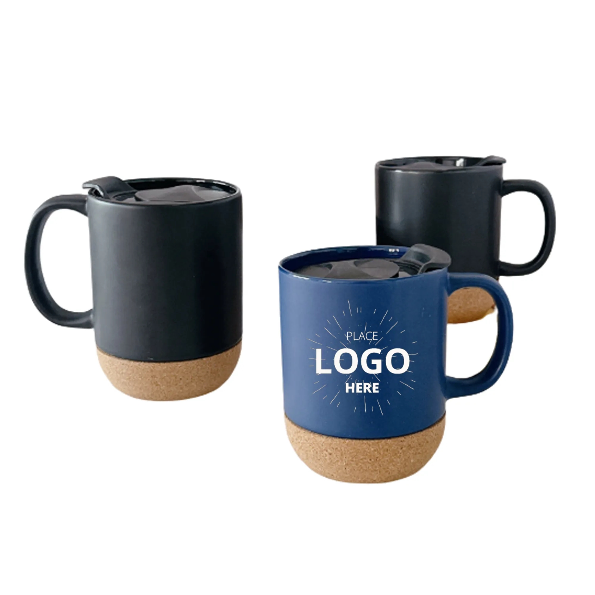 14 Oz. Cork Base Ceramic Mugs 1