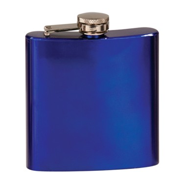6oz Stainless Steel Flask - Glossy Blue 2