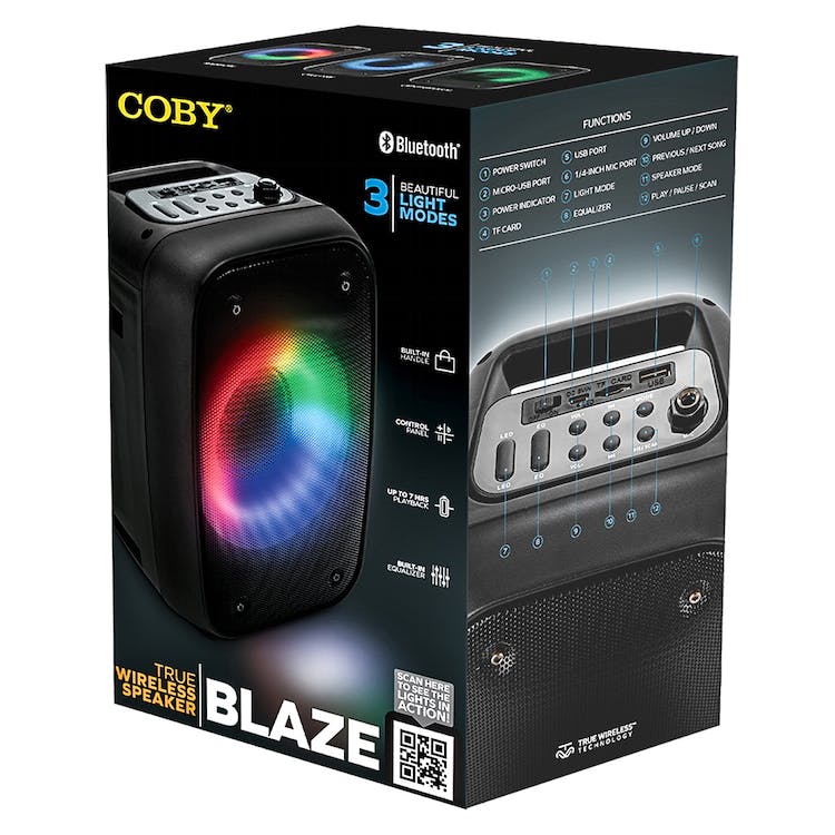 COBY Blaze True Wireless Party Speaker - Black 1