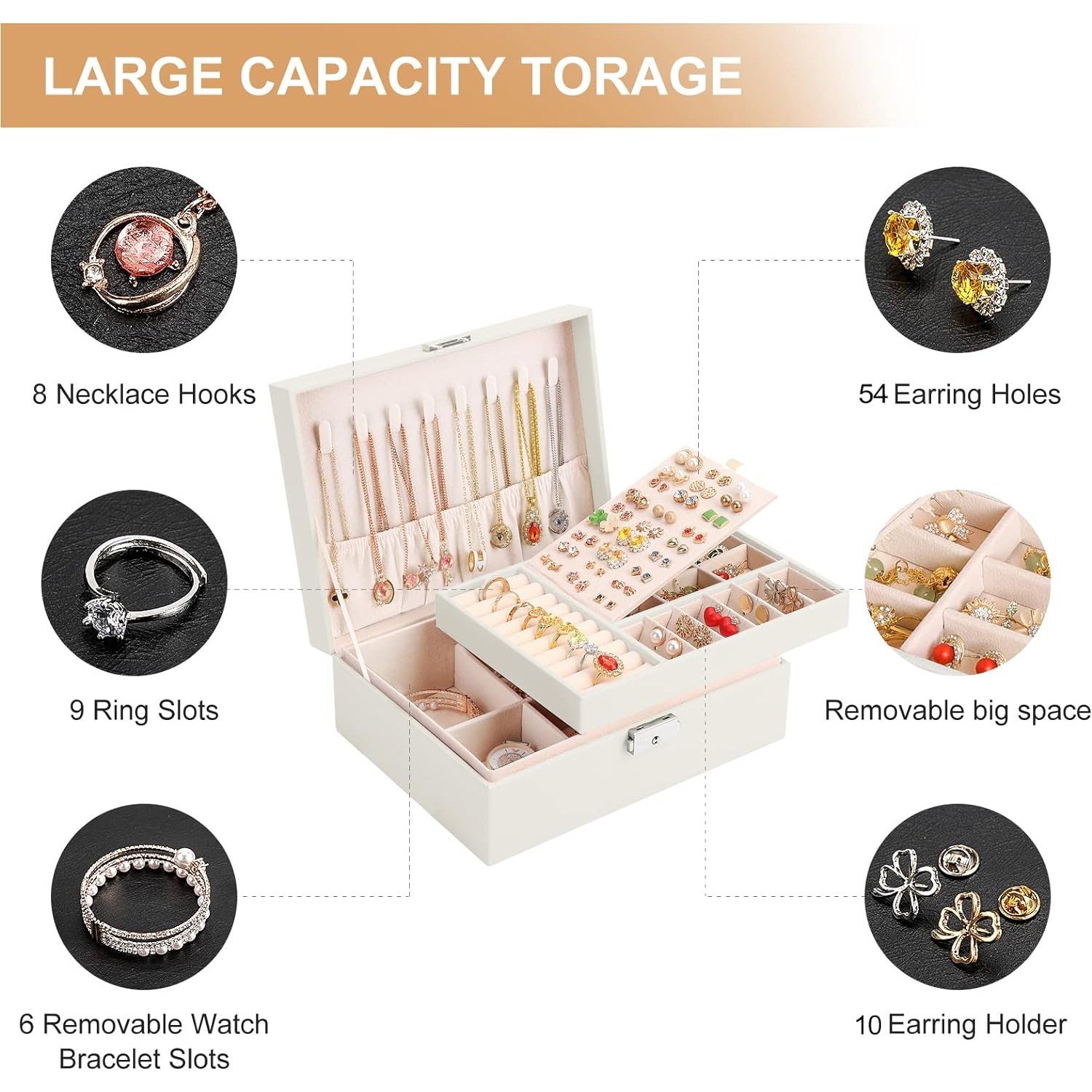 2 Layer Women Jewelry Box Organizer 2