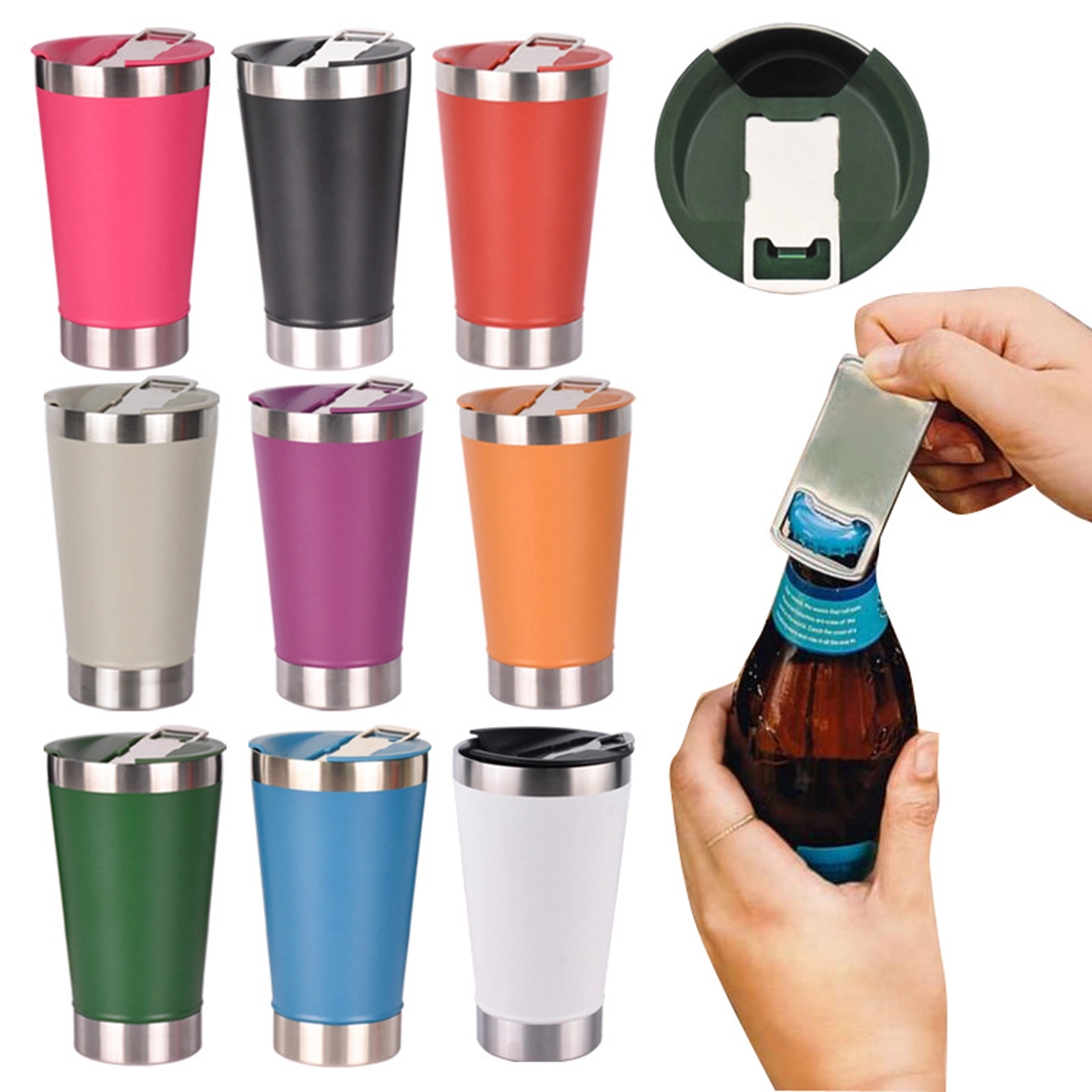 20 Oz. Stainless Steel Insulated Tumbler with Bottle Opener 2