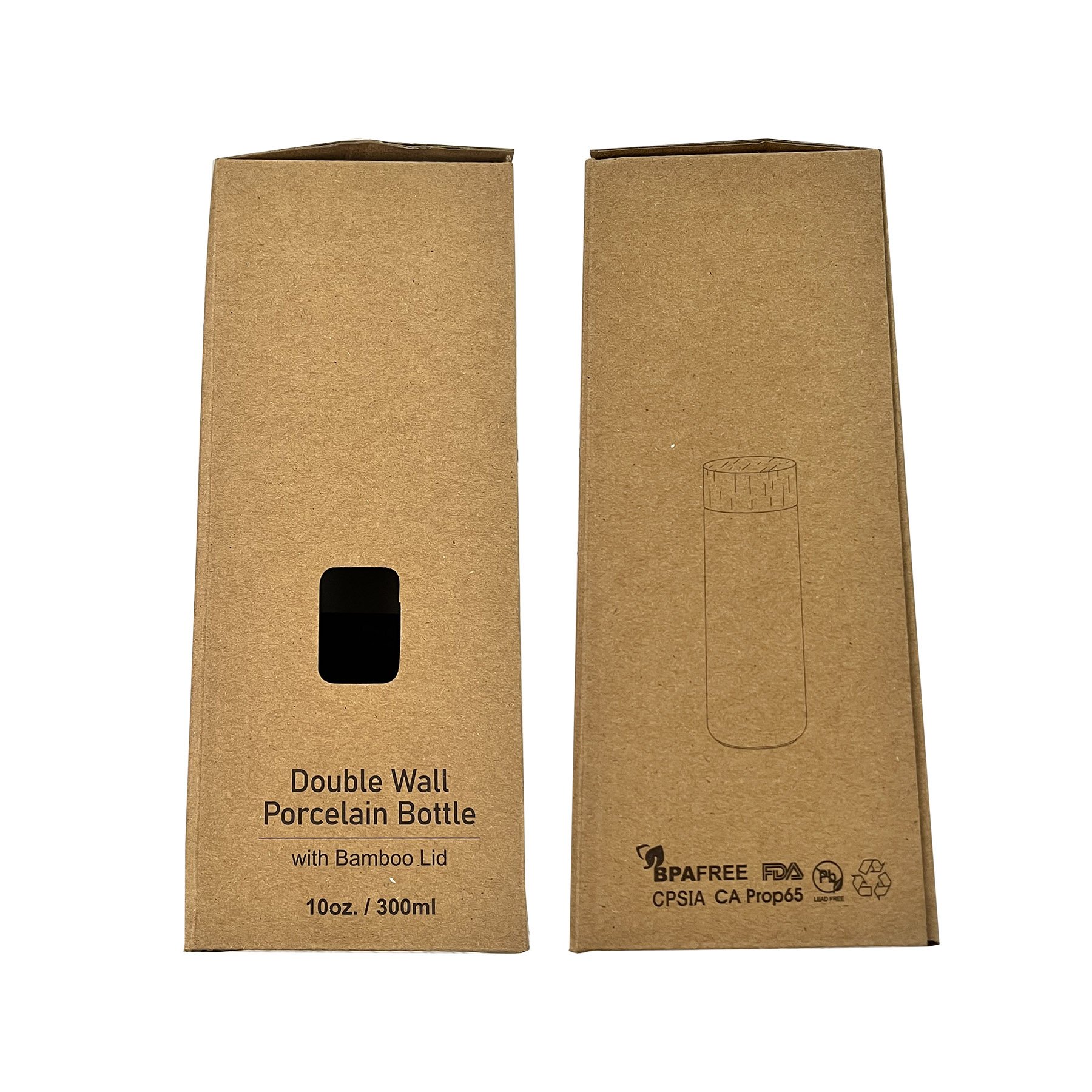 10 oz. Double Wall Ceramic Bottle w/Bamboo Lid 7