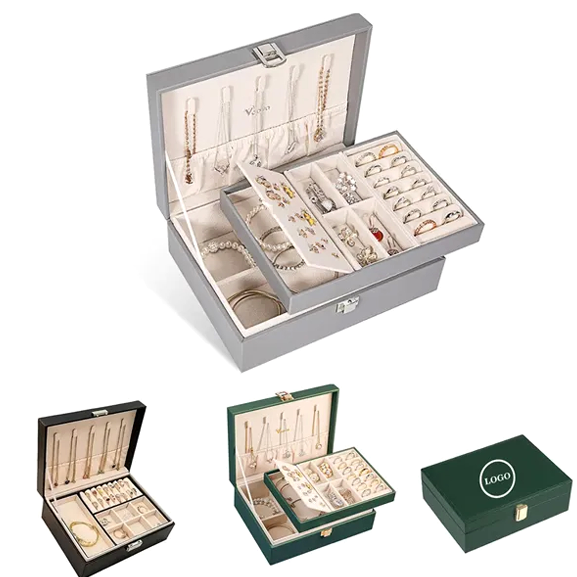 Double-Layer Jewelry Organizer Box 5