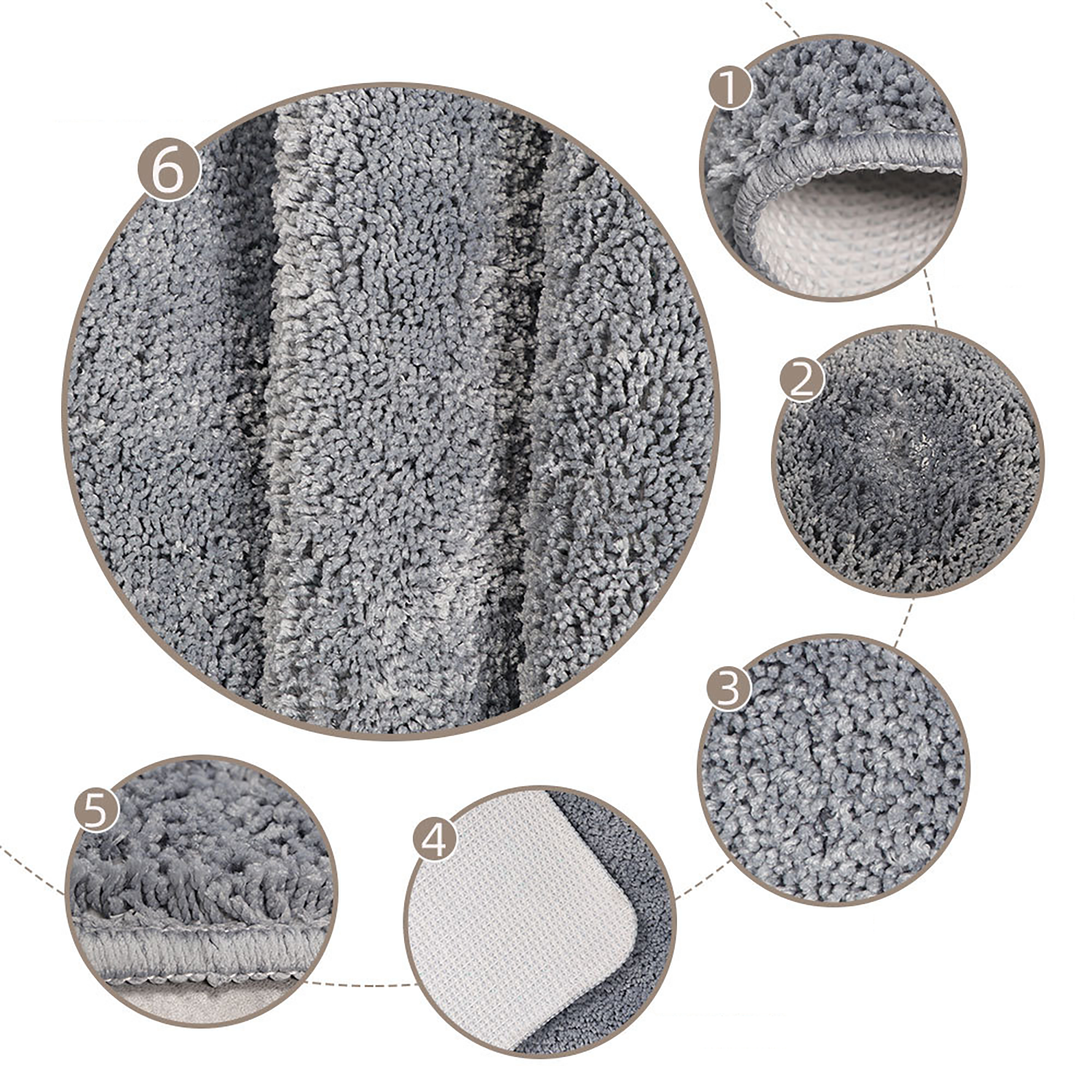 3 Piece Bathroom Rug Set Bath Mats 5