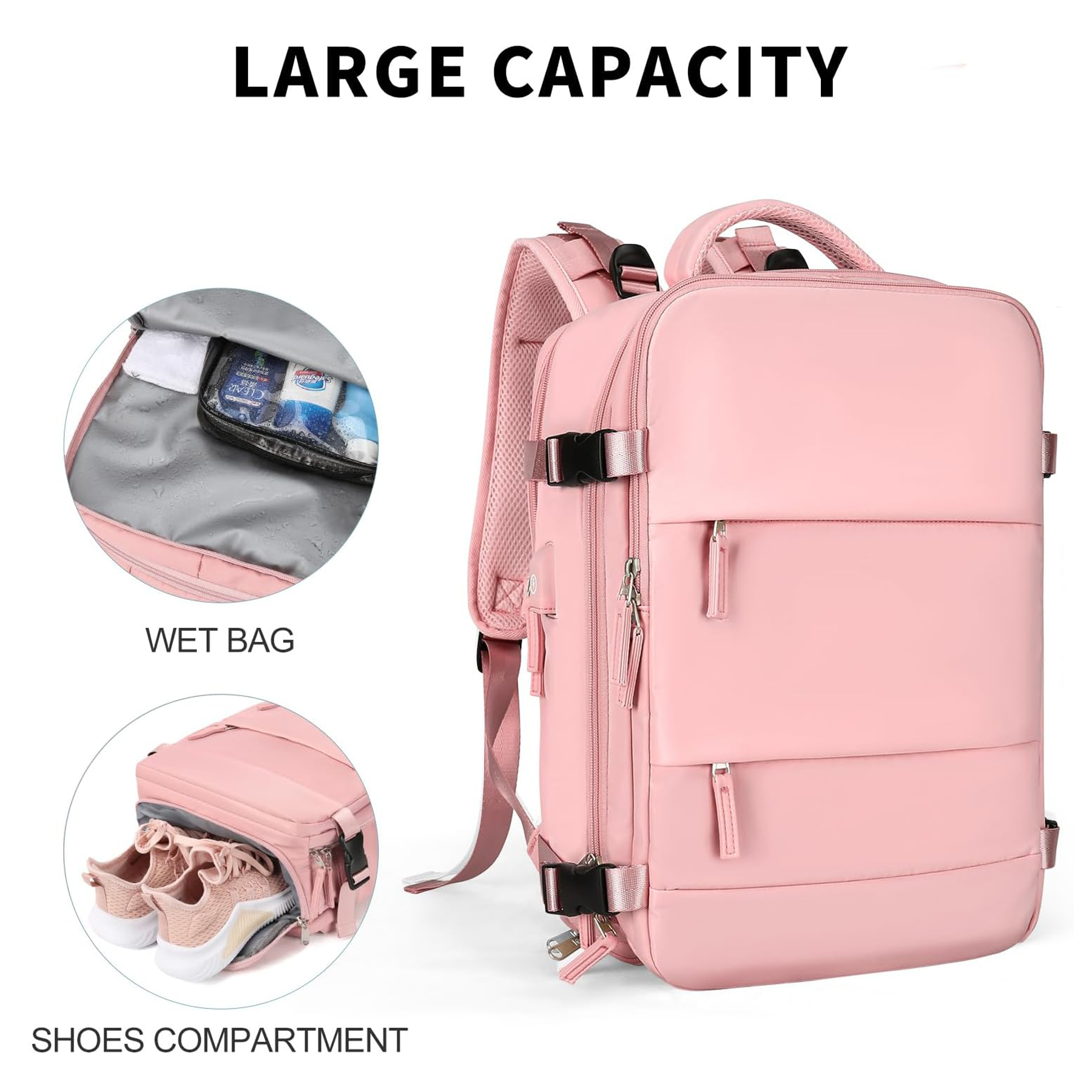 Large Laptop Travel Backpack for Men & Women 4