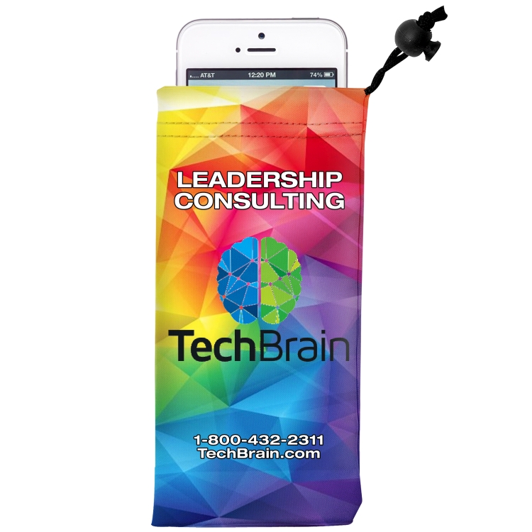 4” x 7-1/2” “Clean-n-Carry Color Blast” Full Color Sublimation Imprinted Microfiber Cell Phone
