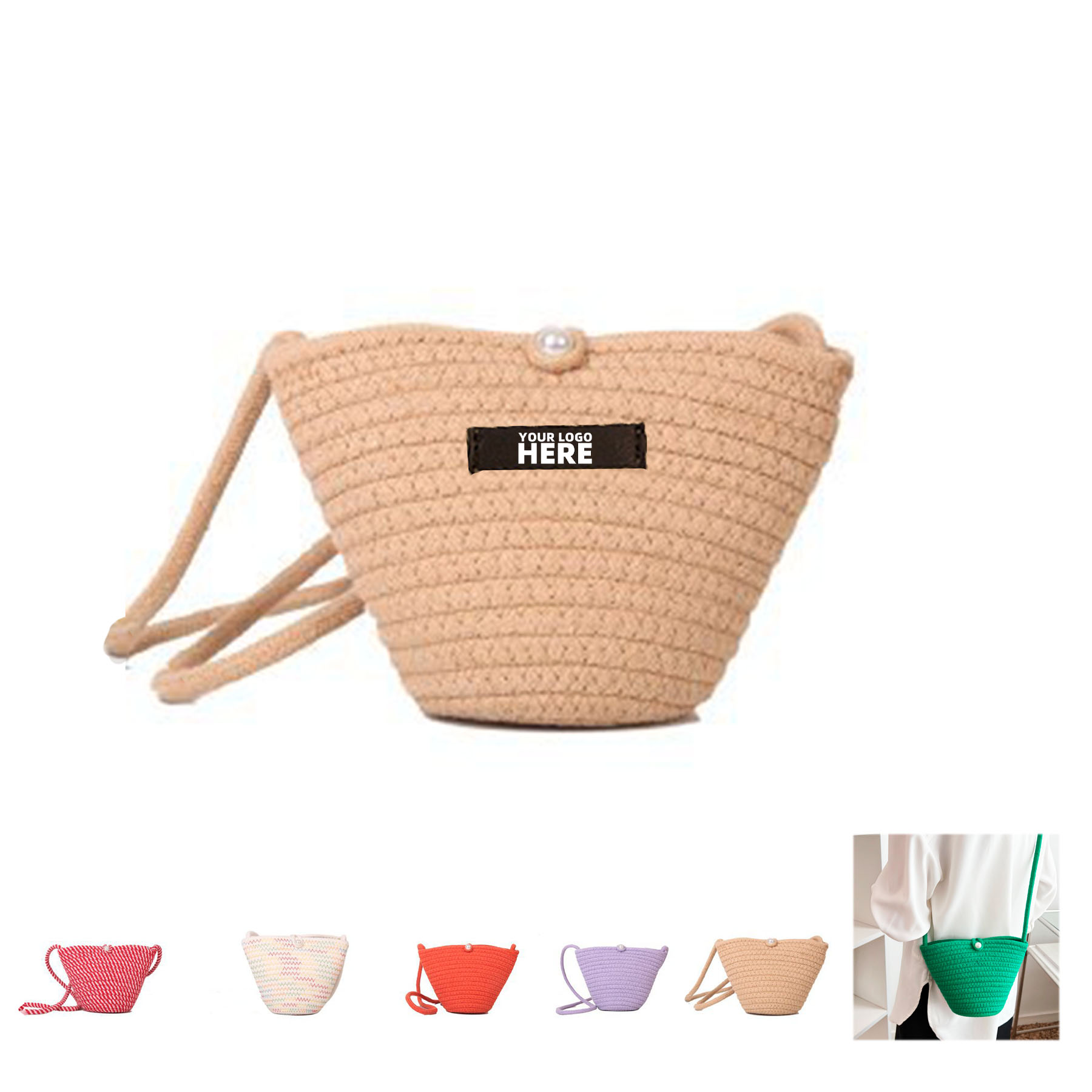 Cotton Woven Tote Bag, custom tote bag with logo imprint 2