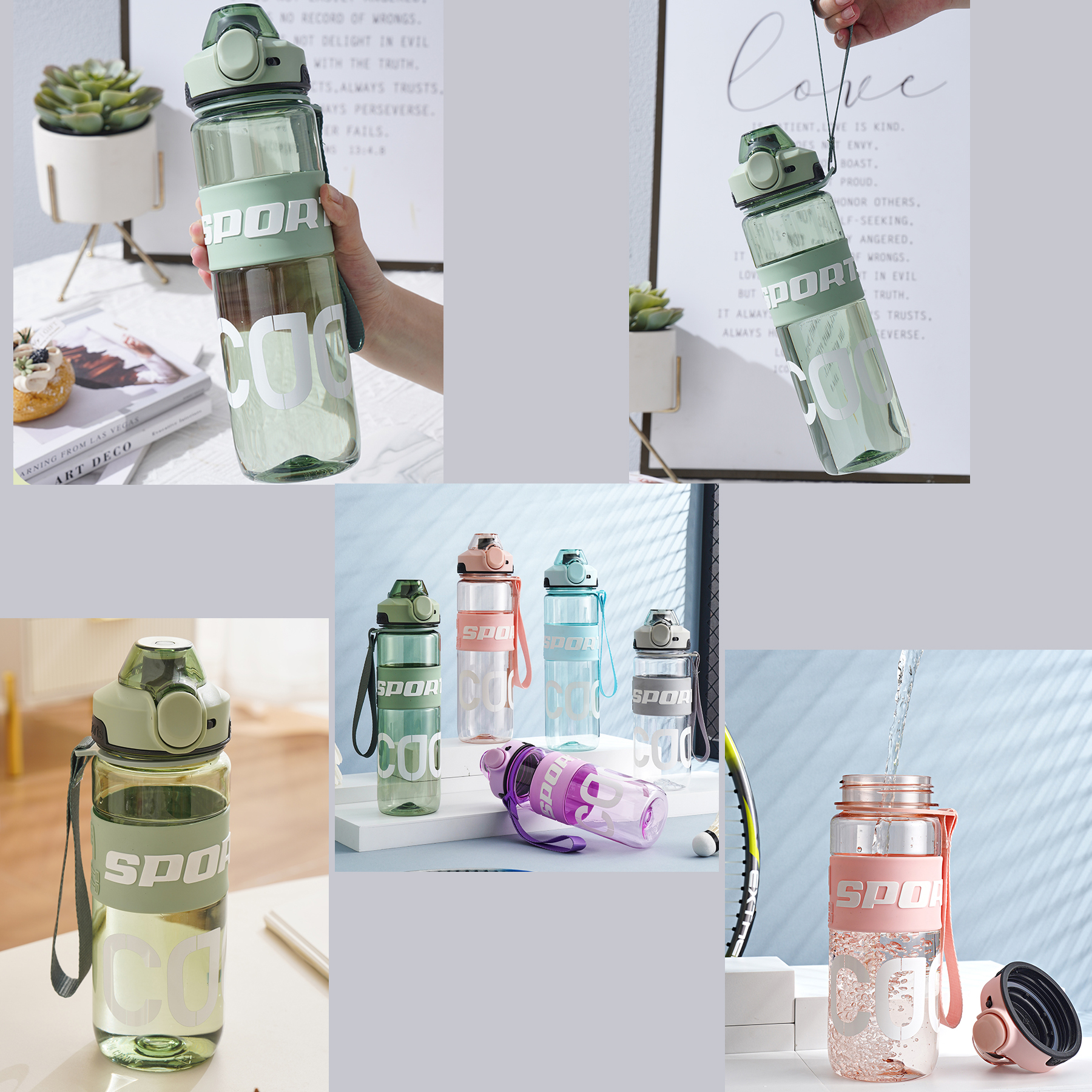 32 oz 24 oz Fancy  Transparent Water  Bottle 3