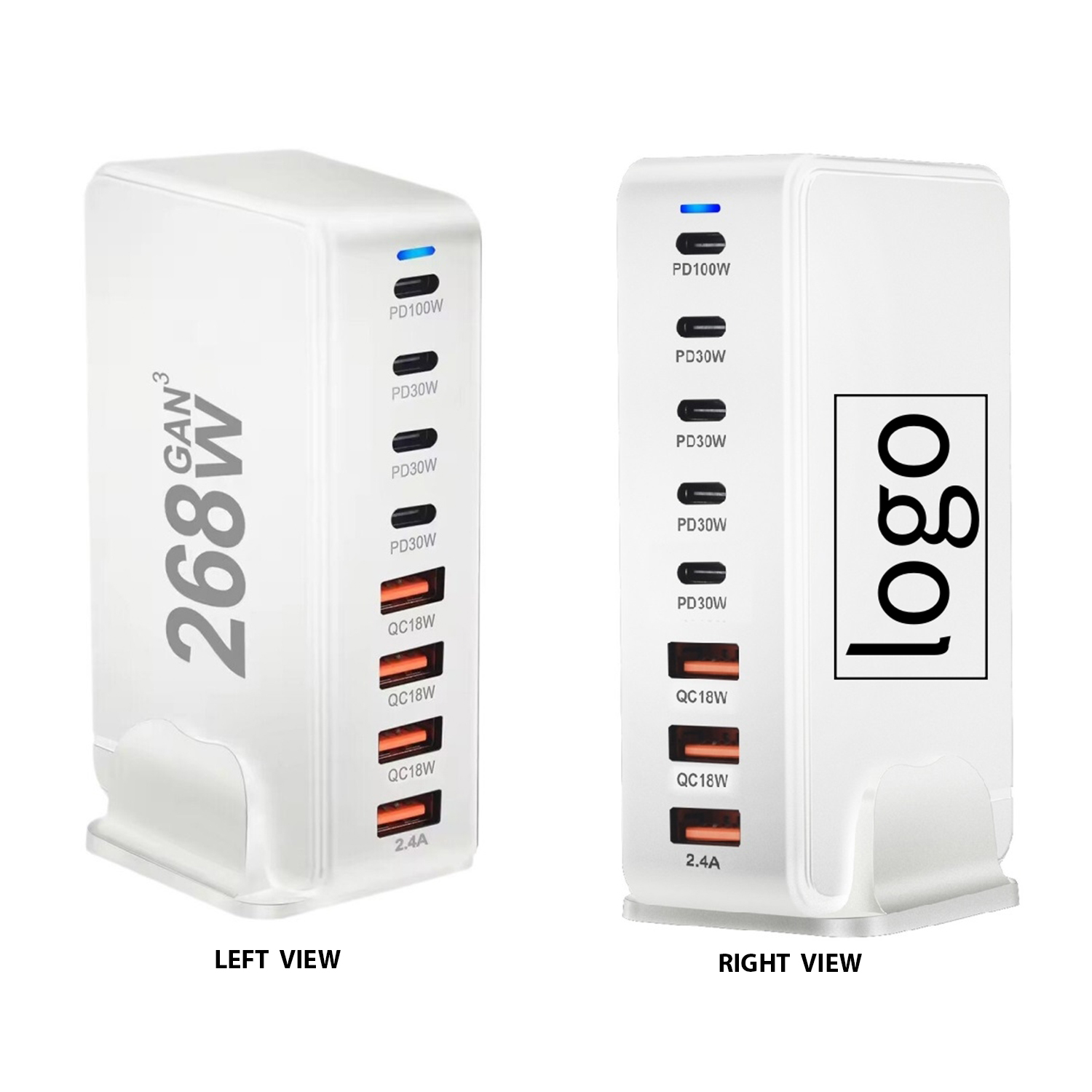 8-Port USB Speed Charge Station - 268 W 4
