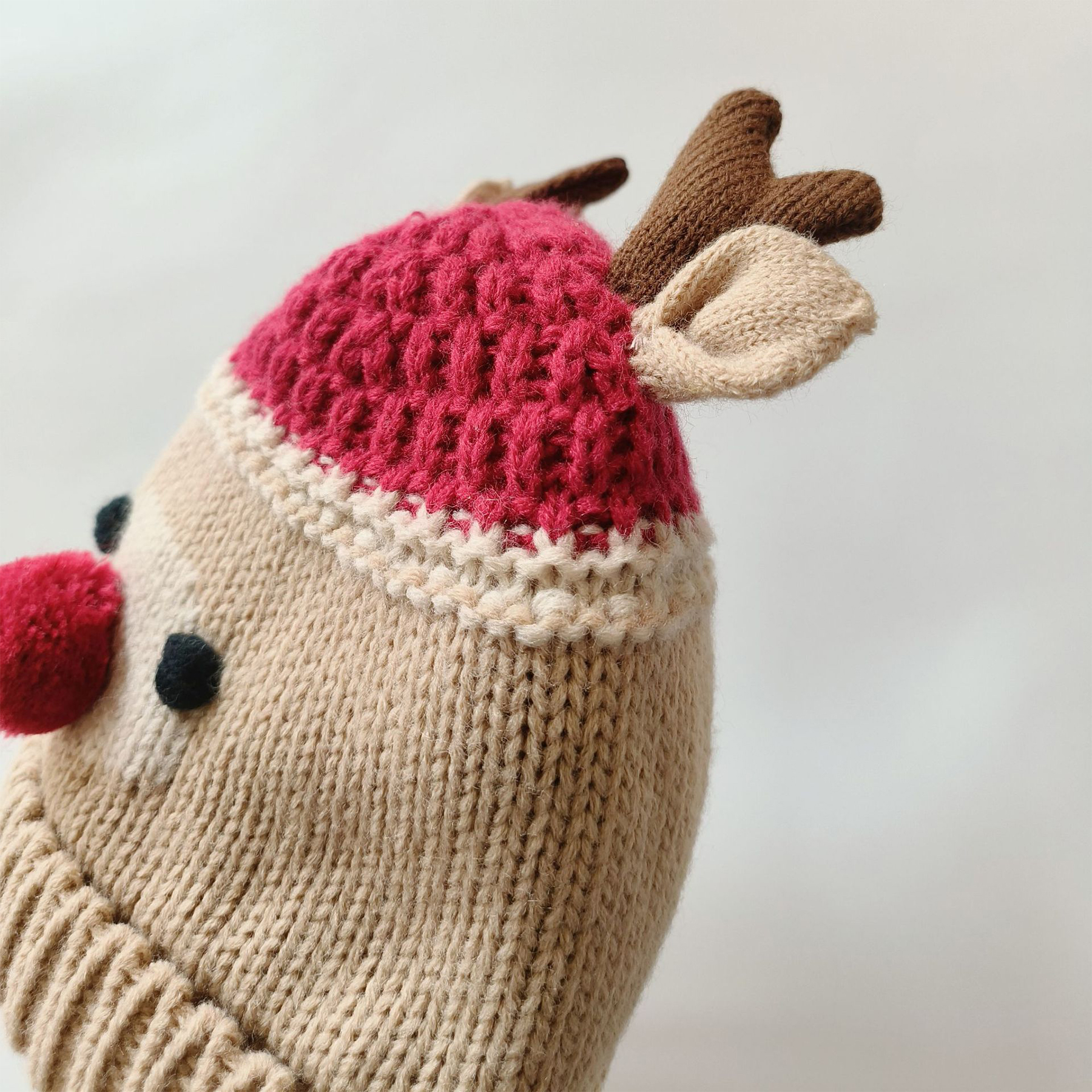 Kids Toddler Knit Elk Antlers Hat Scarf Set for Christmas 5