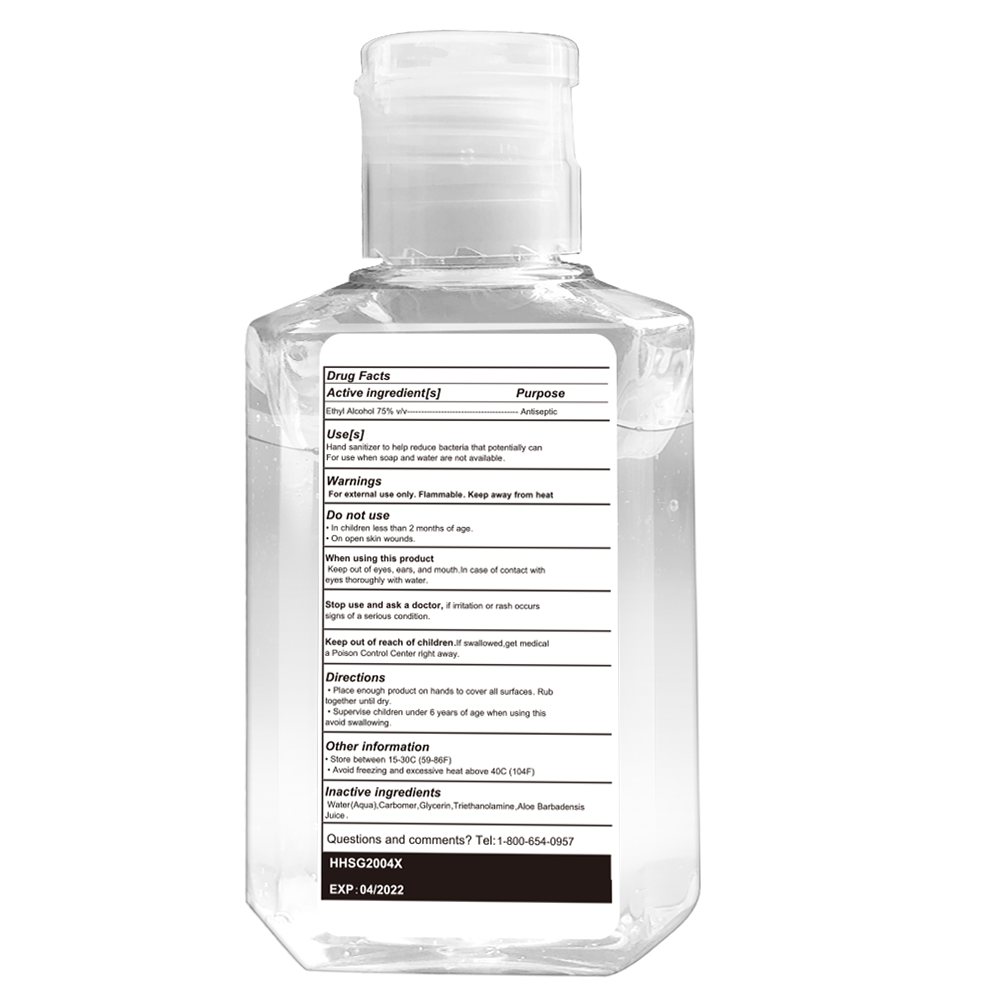 Quickship 2 oz Rectangle 75% Alcohol Hand Sanitizer 10