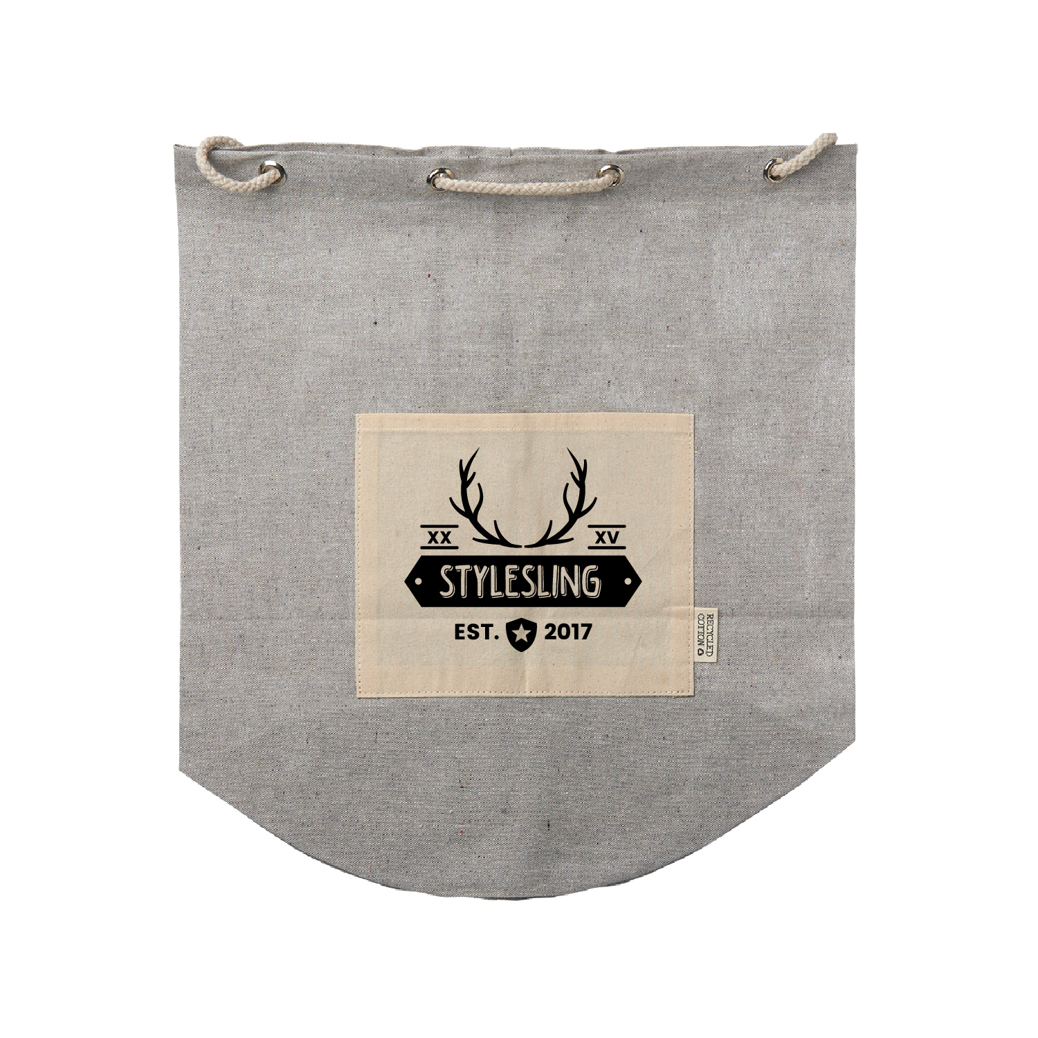 Recycled Cotton Drawstring Backpack (Full Color Imprint) 9