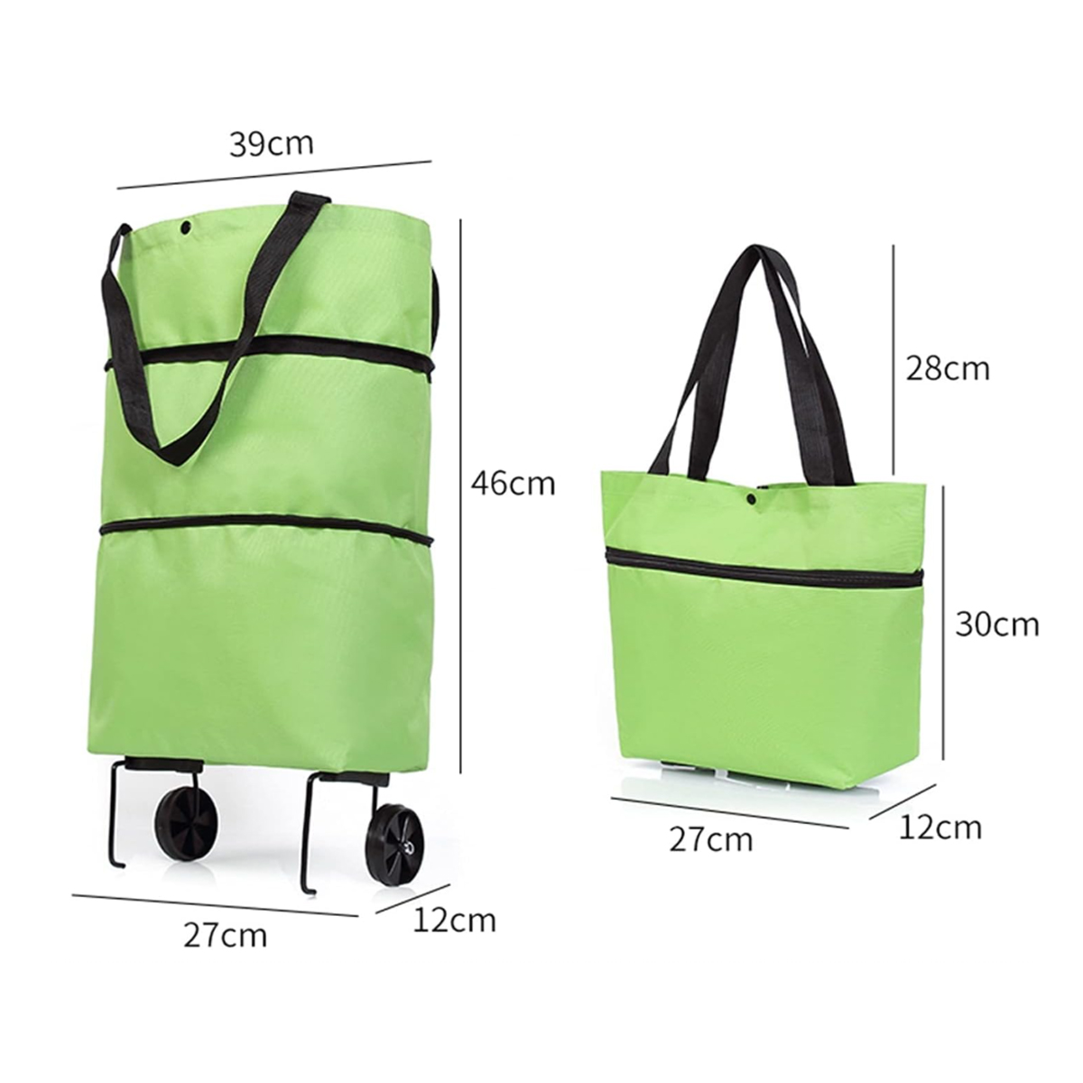 Foldable Rolling Shopping Grocery Cart Tote Bag with Wheels 7