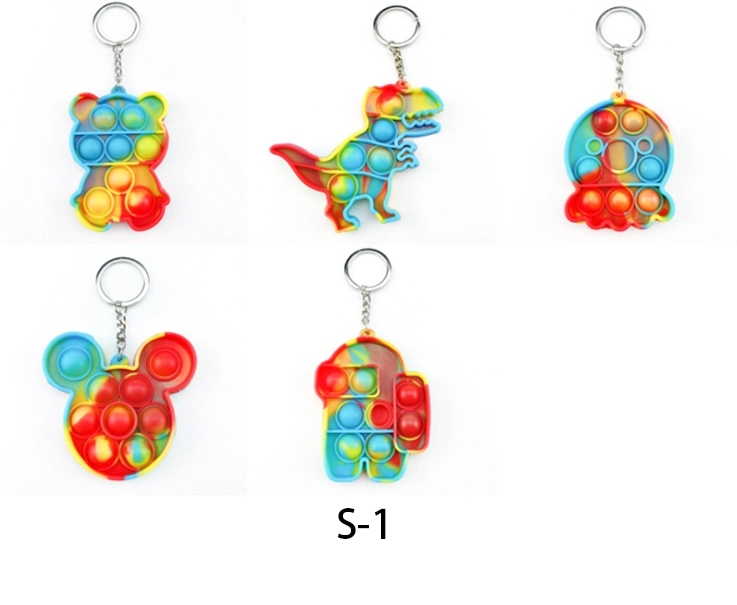 Stress Relief Fidget Silicone Flipping keychain 8