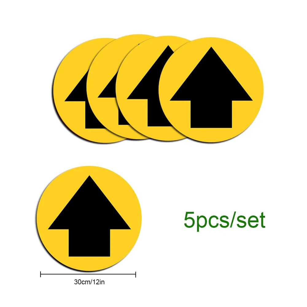 12" PVC Round Social Distancing Floor Sticker & Decals 5