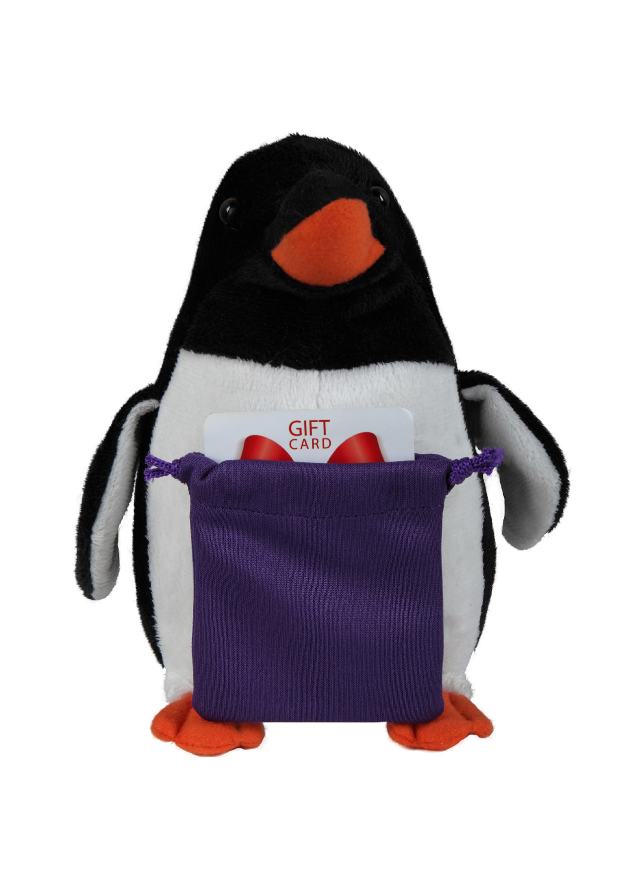 soft plush Penguin with gift card sack