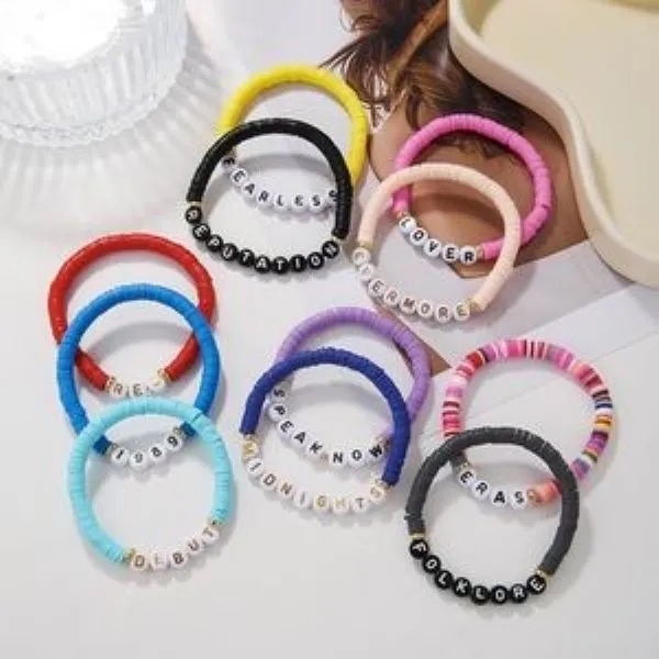 Polymer clay Letter Beaded Bracelet 3