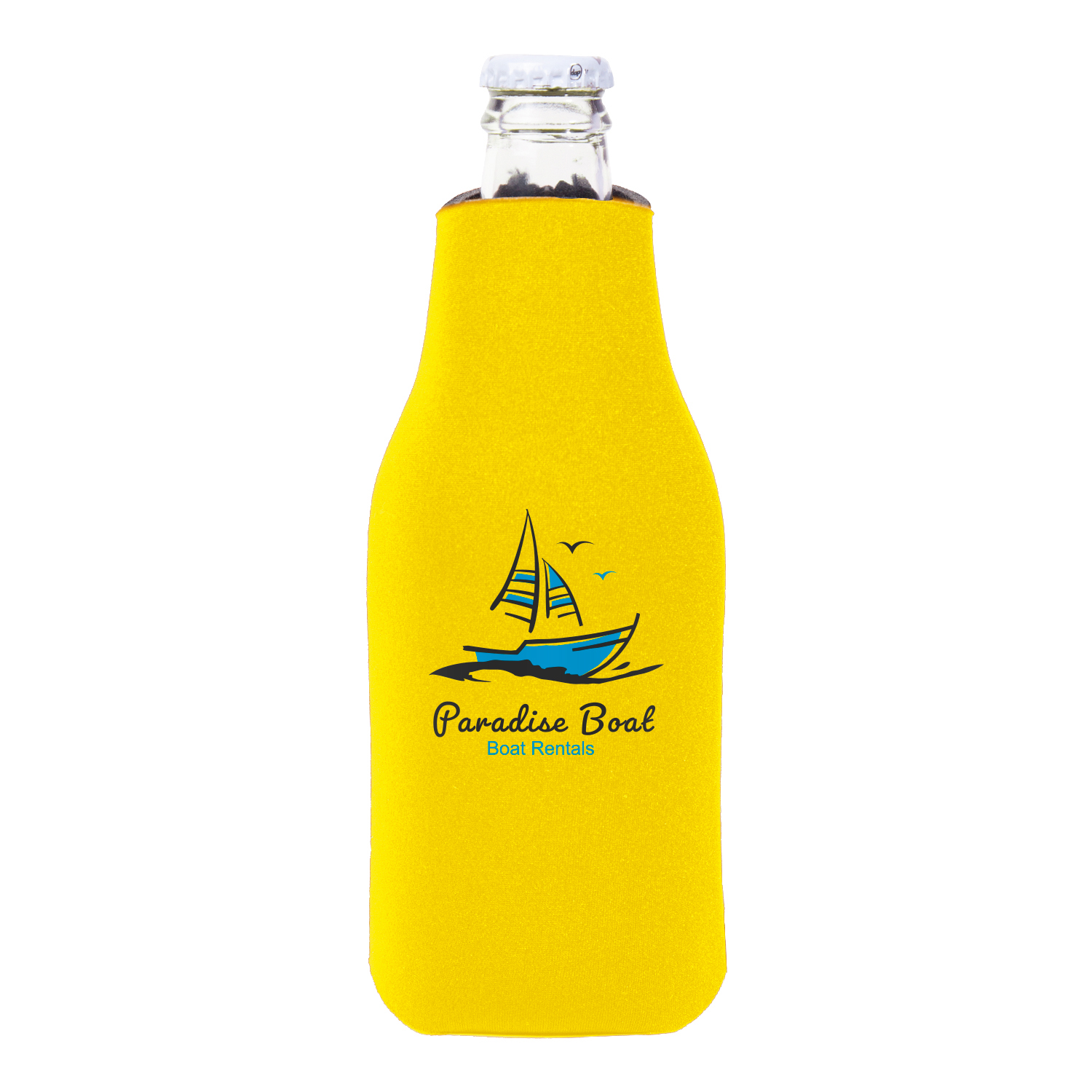 Zipper Beer Bottle Cooler (2 Color Imprint) 10