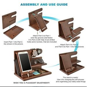Multifunctional Wooden Wood Bamboo Desk Dock Station 4