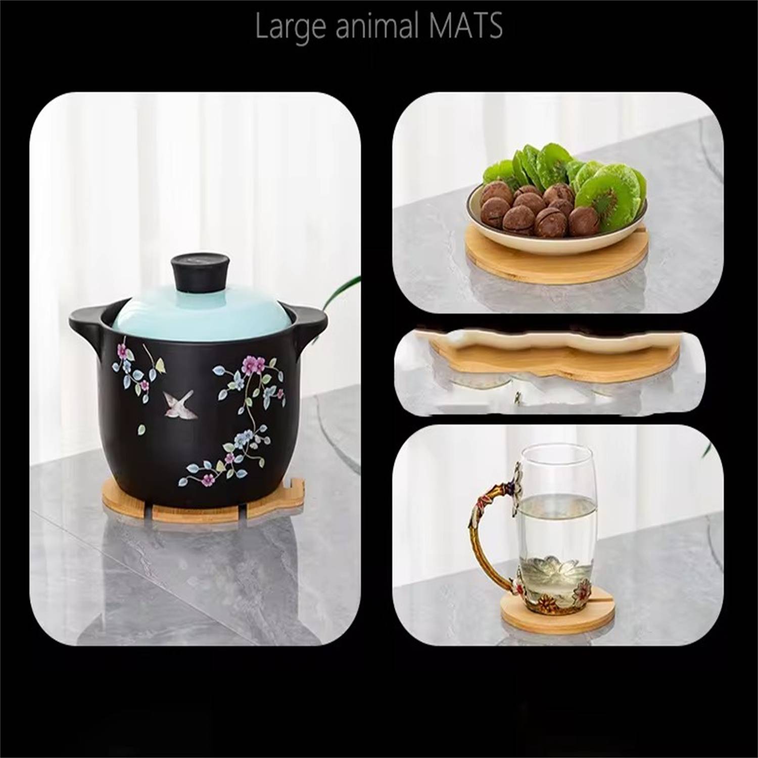 Elephant Shaped Bamboo Coaster and Table Top Decoration 4