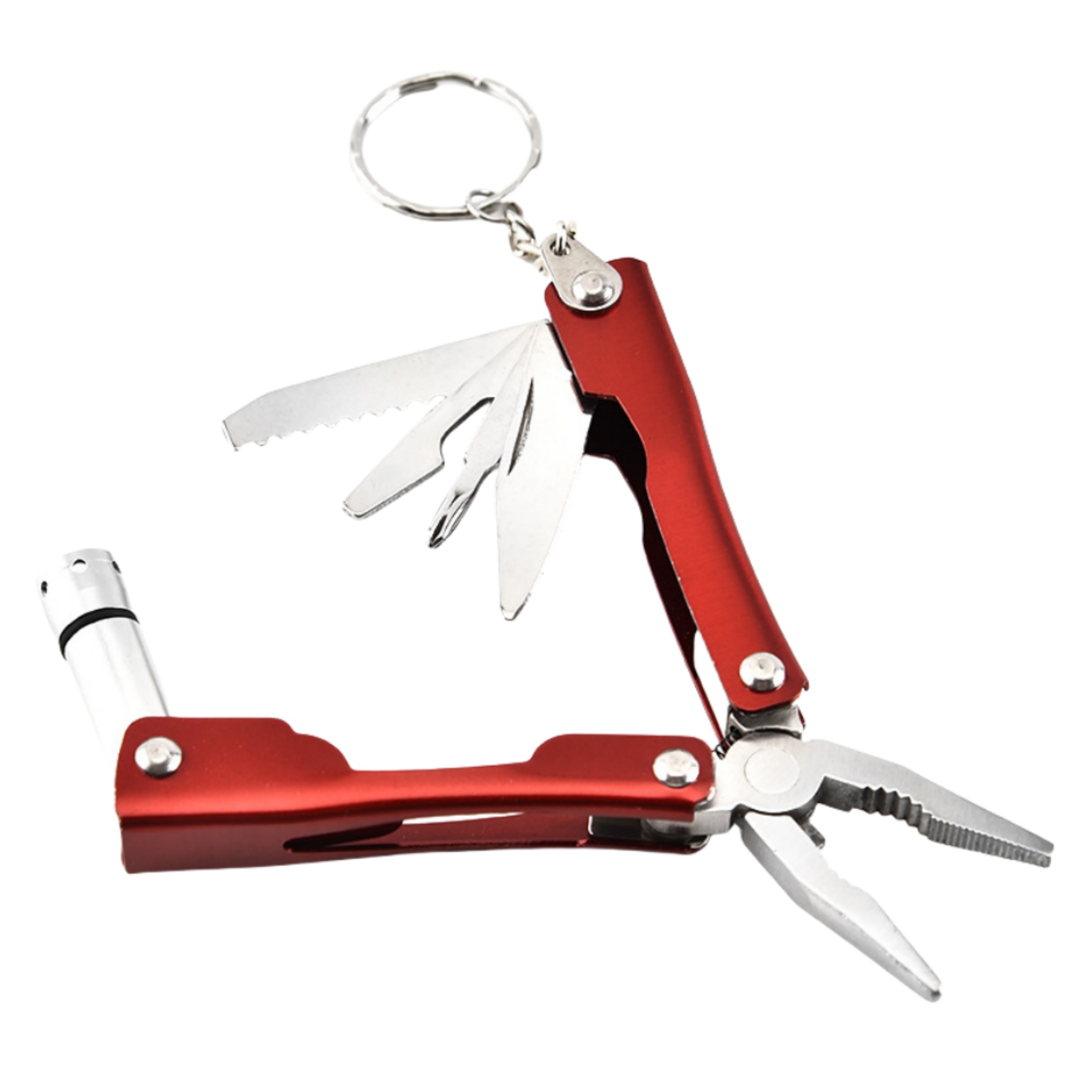 Stainless Steel Multi-Tool Folding Pliers with Mini Flashlight 12