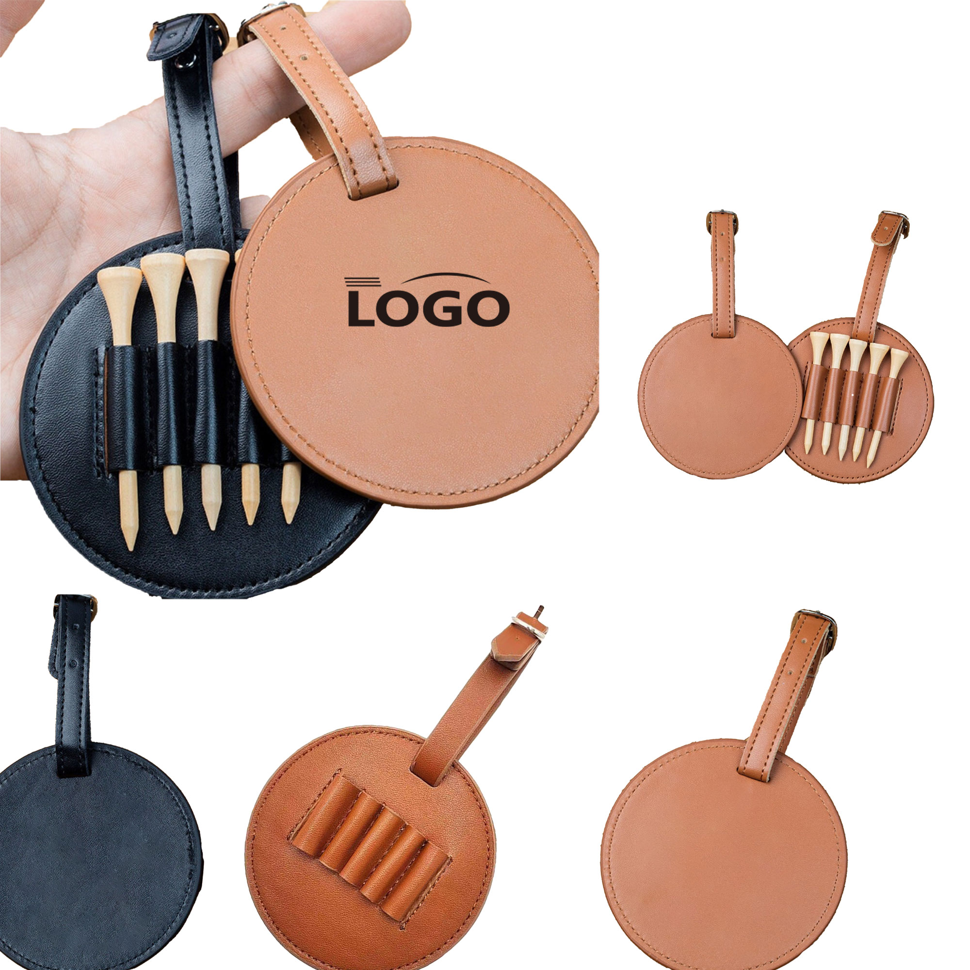 Leather Golf Tee Holder With Waist Strap 2