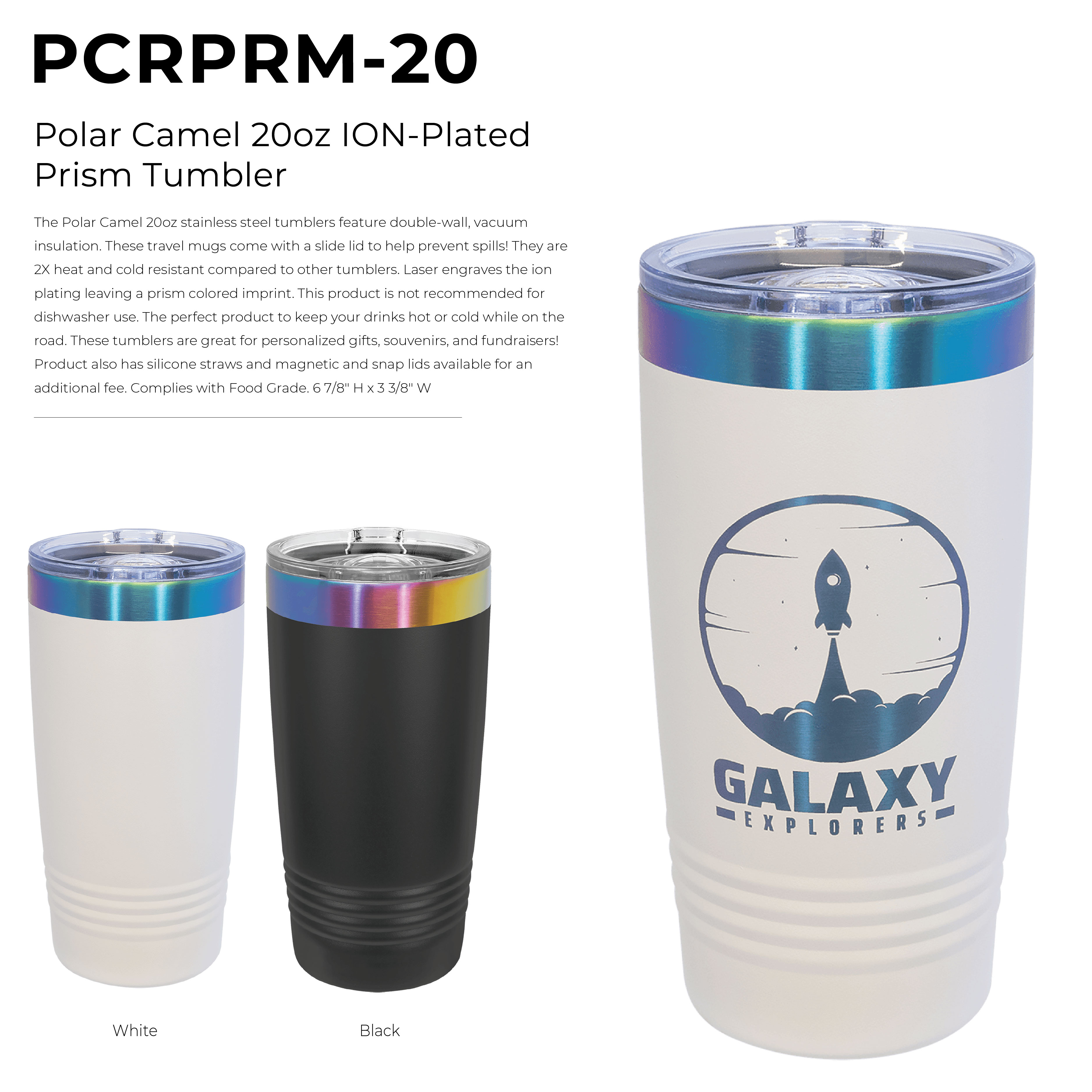 Polar Camel 20oz ION-Plated Prism Tumbler with Sliding Lid 4