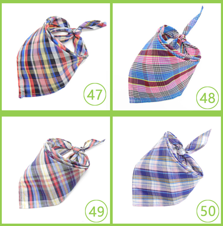 Dog Bandana Plaid Reversible Triangle Bibs Scarf 11