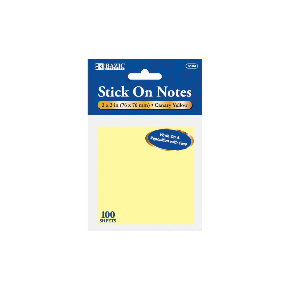 Stick On Notes - 100 Sheets Yellow 1