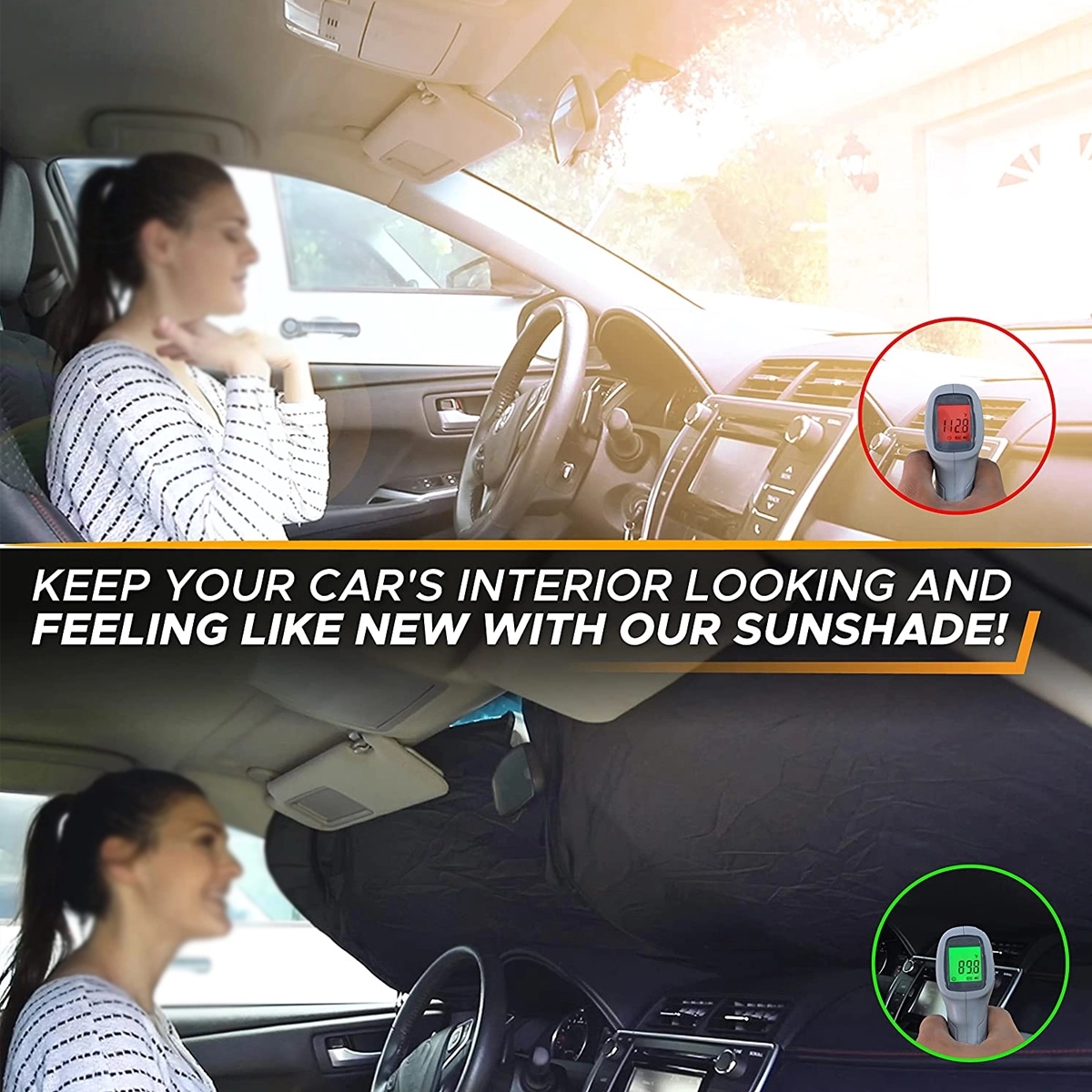 Custom Automotive Windshield Sunshades With Storage Pouch 6