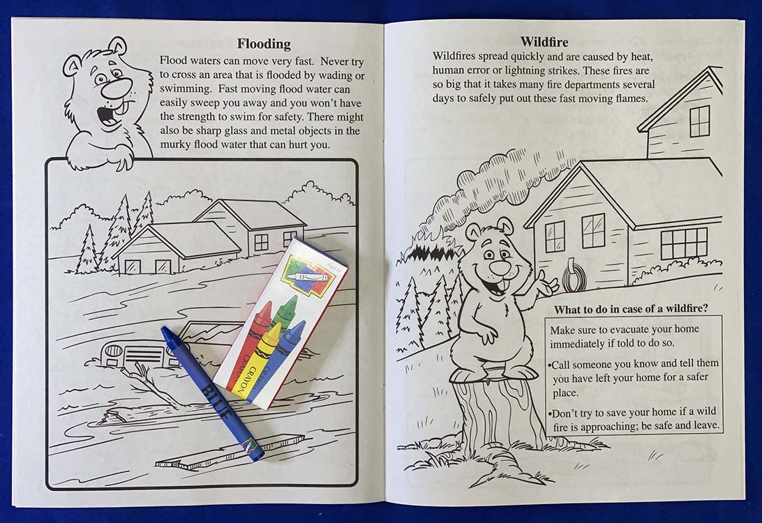 COLORING SET - Learning Natural Disaster Safety Coloring Book Fun Pack 4
