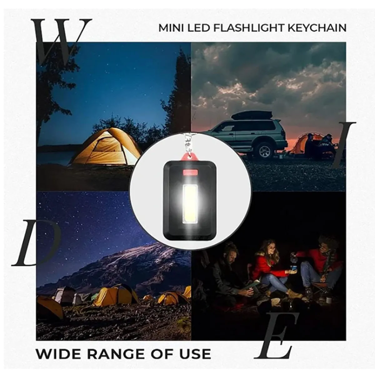 Camping Easter Emergency Rechargeable COB Keychain Light 3