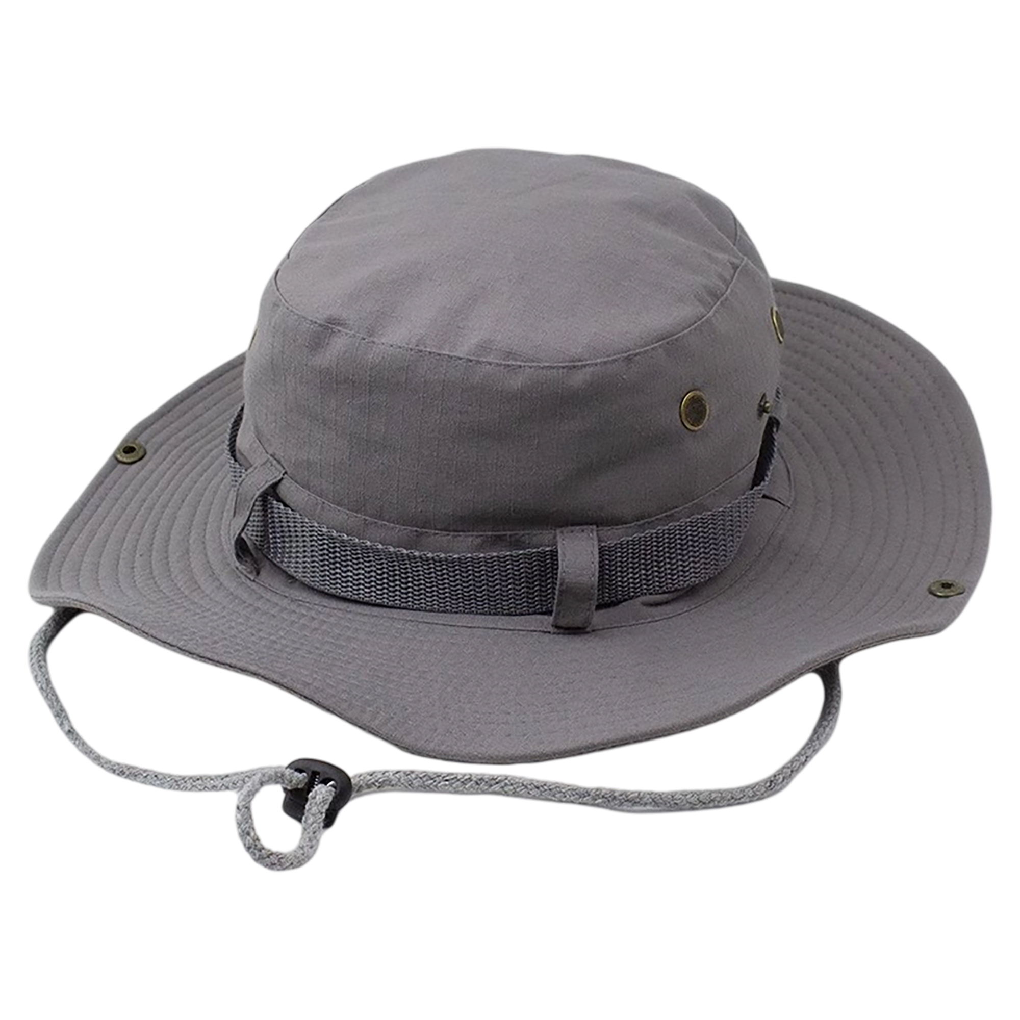 Cotton Wide Brim Boonie Hat With Chin Cord And Ventilation Mesh 7