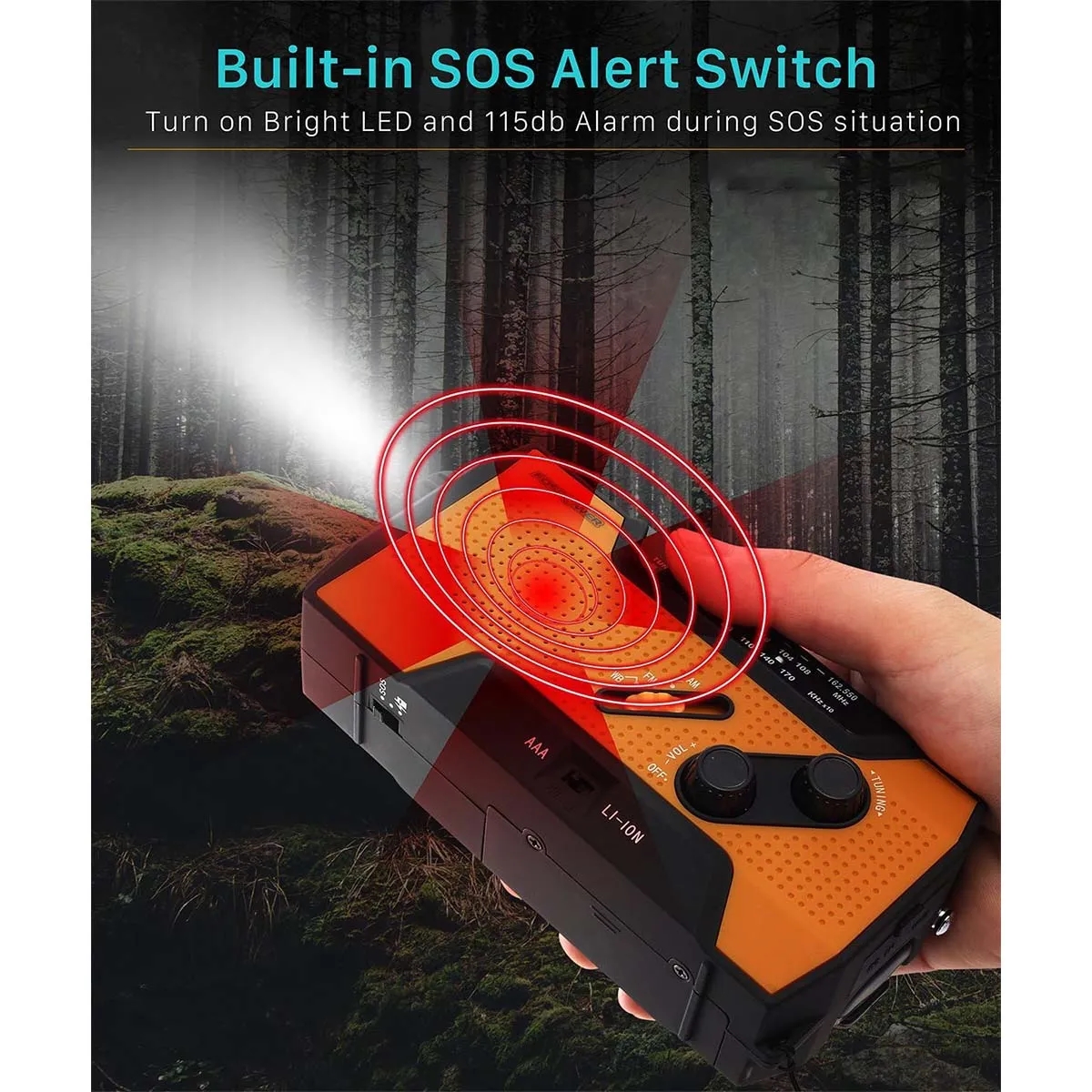 Emergency Weather Radio with 2000mAh Portable Power Bank 2