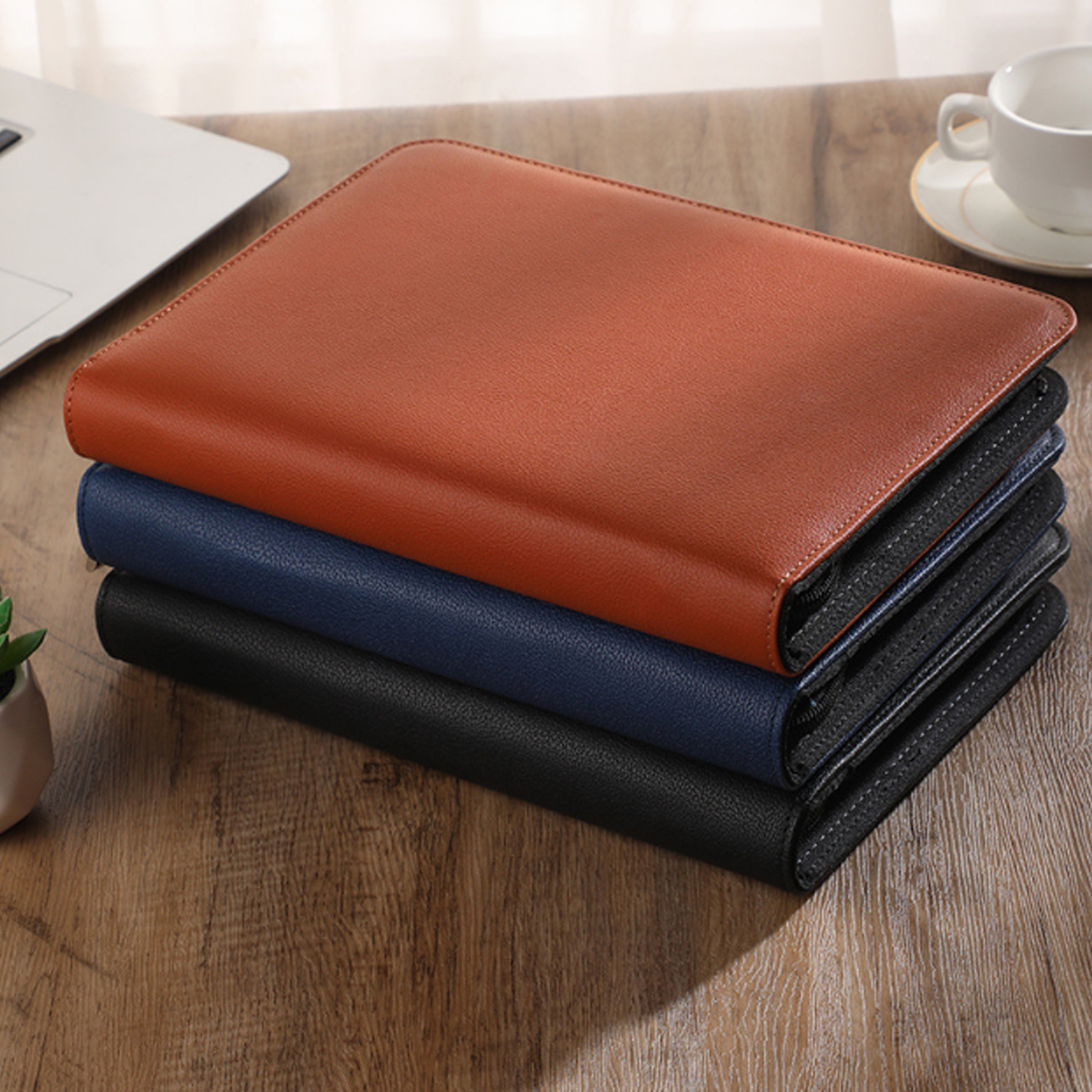 A5 Zippered PU Leather Business Notebook Organizer 7