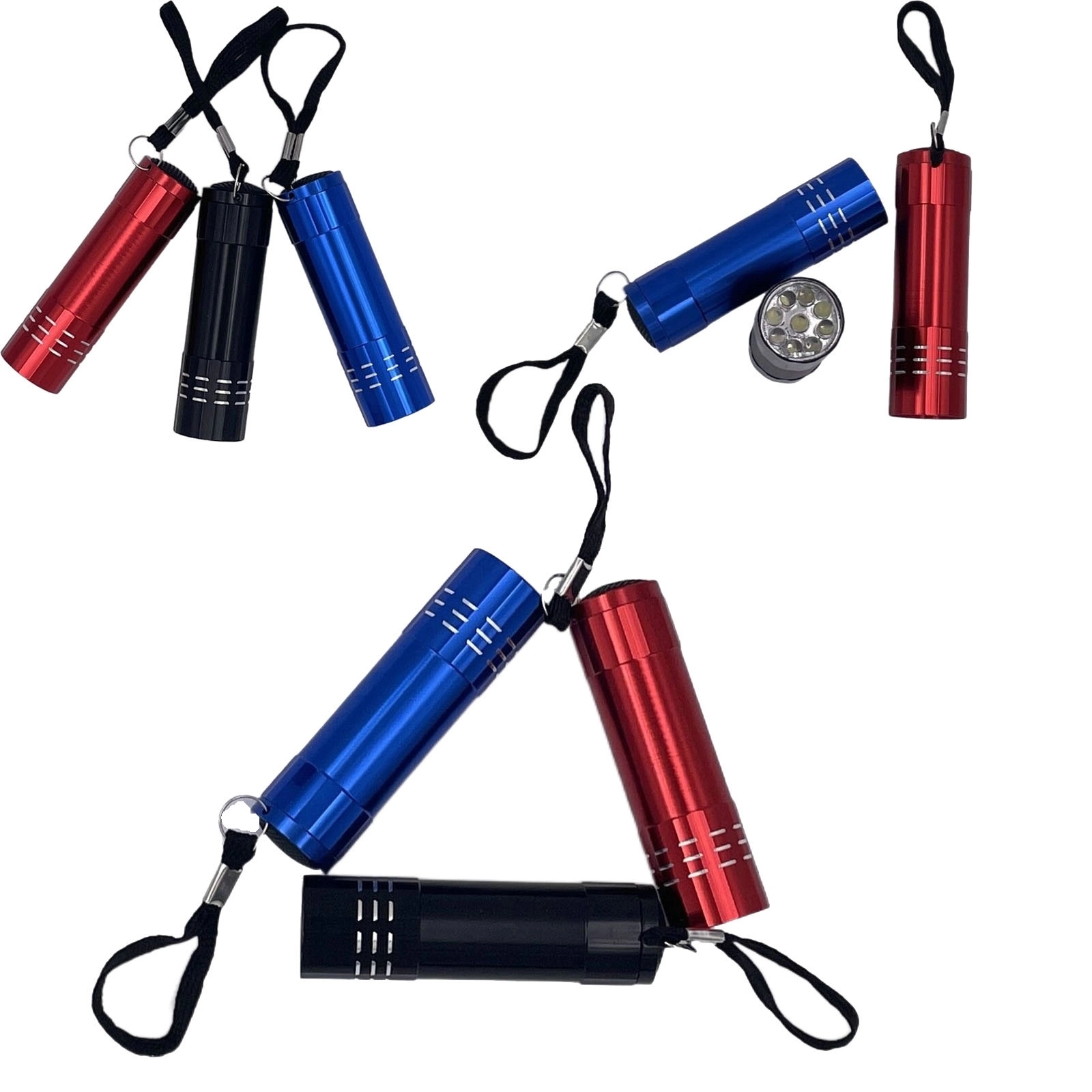 Low MOQ 100PCS 9 LED Mini Aluminum Flashlight 2