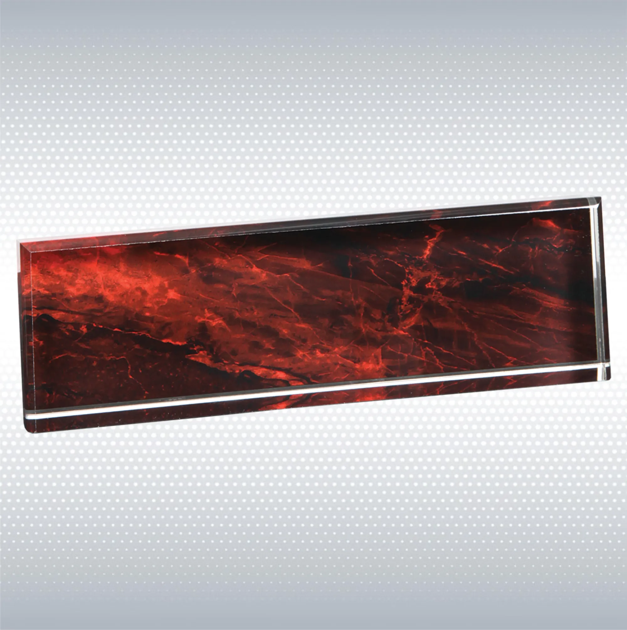 9 1/2" x 2 3/4" Red Marble Acrylic Name Bar 3