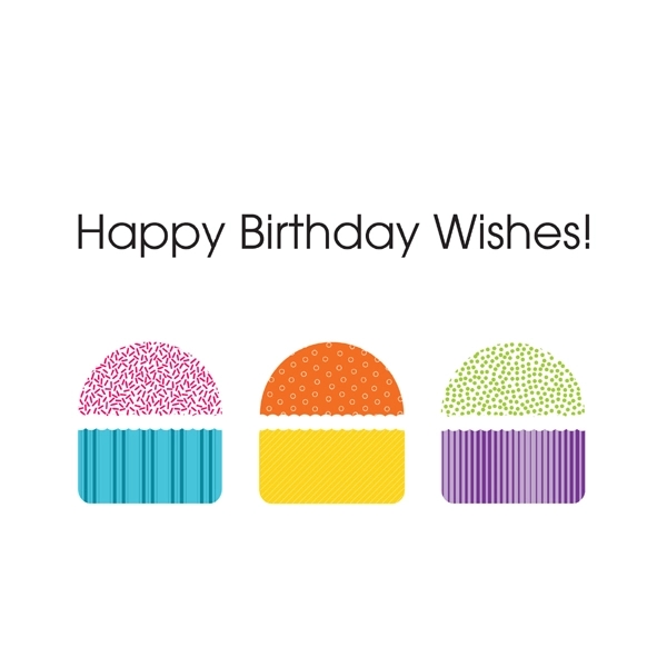 Colorful Cupcake Wishes Birthday Greeting Cards 1