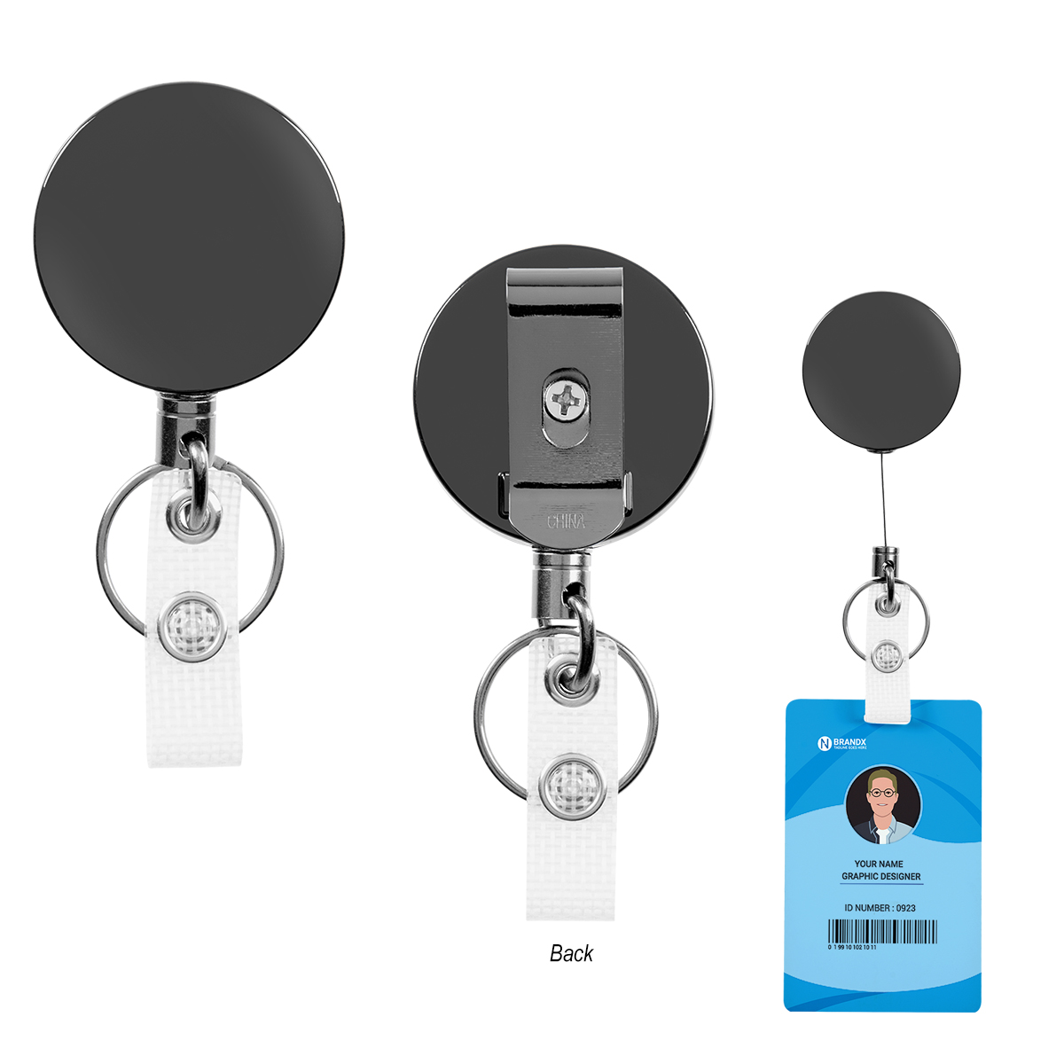 Steel Retractable Badge Holder 1