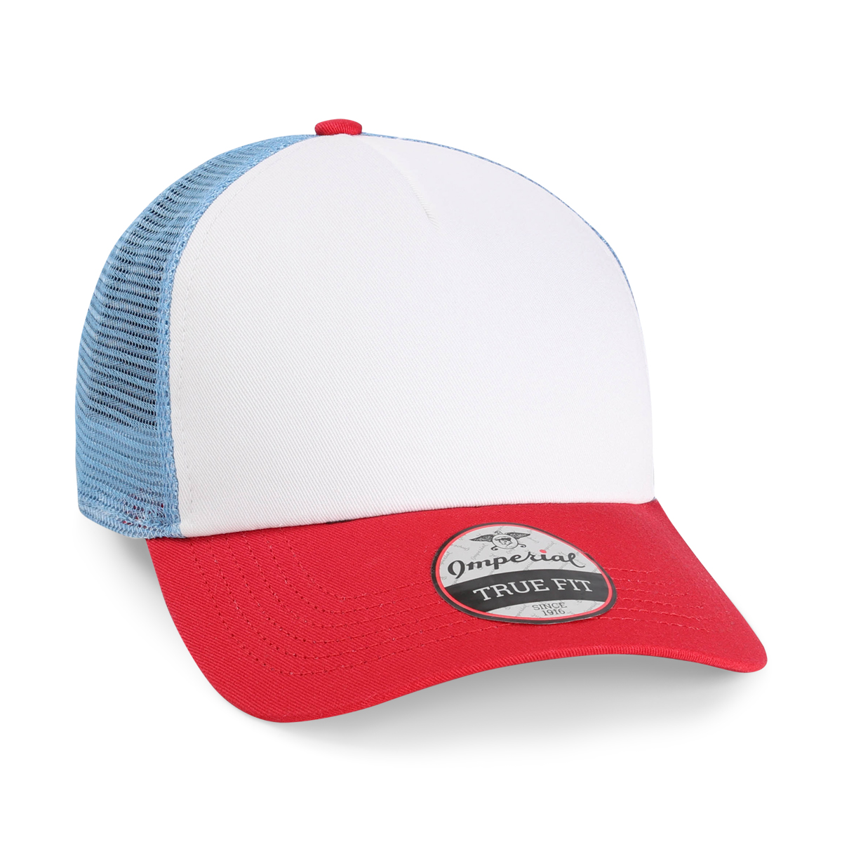 Imperial 1287 5-Panel North Country Trucker Hat w/ Leatherette Patches or Embroidery 9