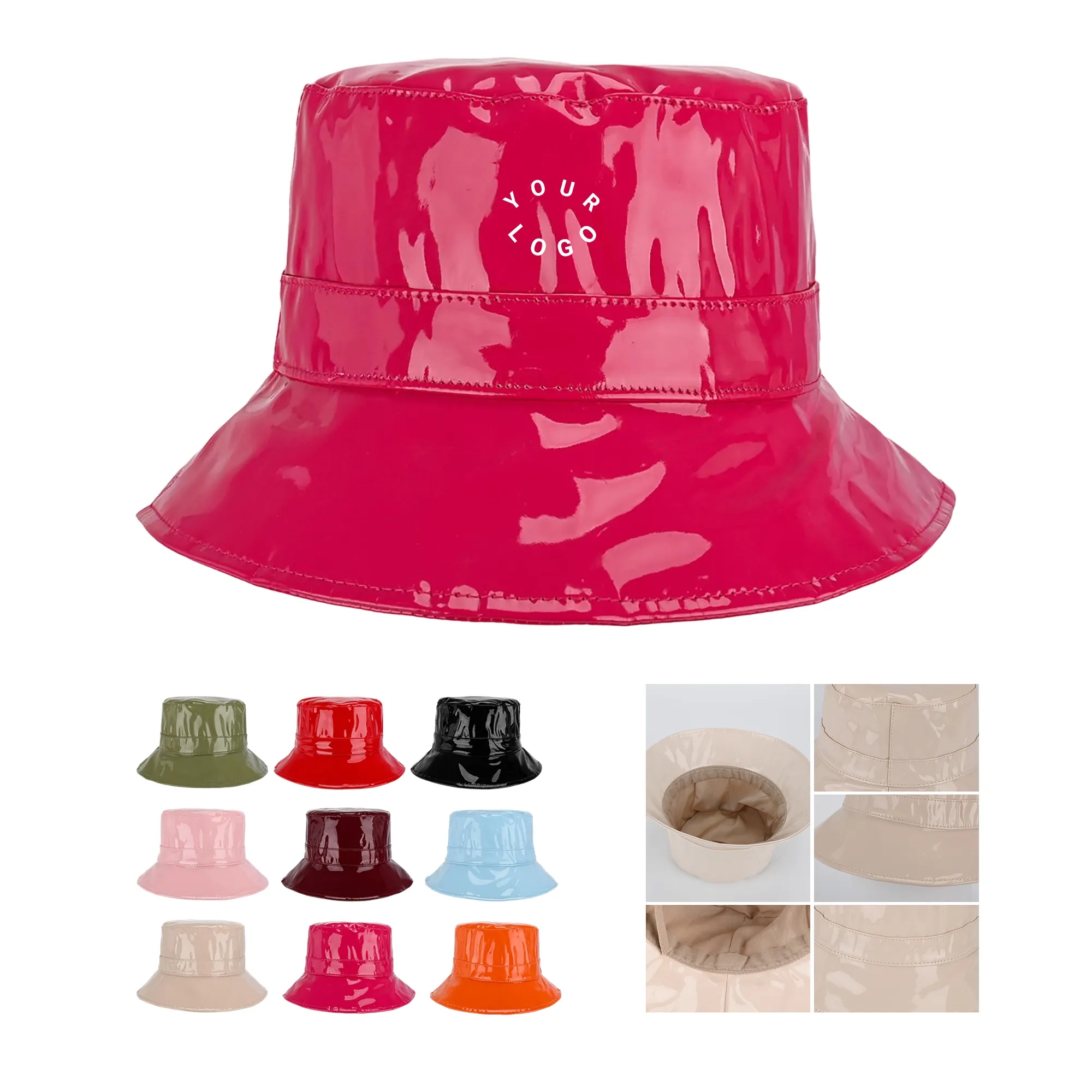 PU Leather Bucket Hat with Wide Brim Sun Coverage 9